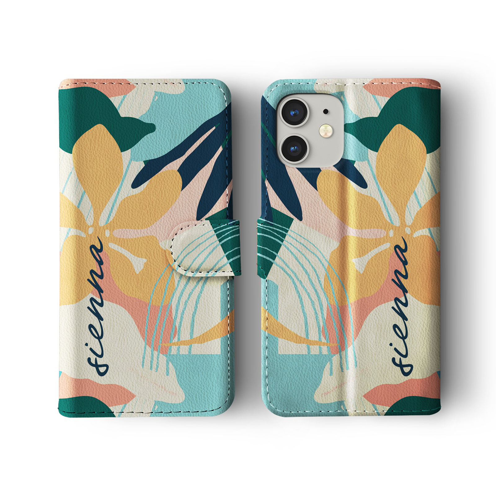 Tirita Personalised Wallet Flip Case for iPhone 14 13 12 Tropical Abstract Funky - Picture 11 of 32
