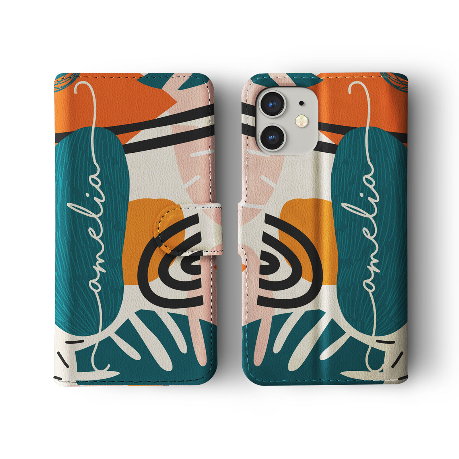 Tirita Personalised Wallet Flip Case for iPhone 14 13 12 Tropical Abstract Funky - Picture 23 of 32