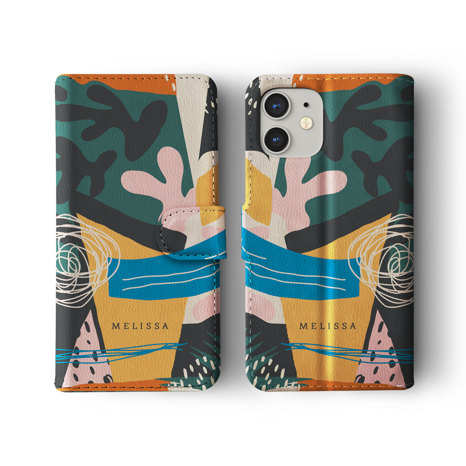 Tirita Personalised Wallet Flip Case for iPhone 14 13 12 Tropical Abstract Funky - Picture 26 of 32