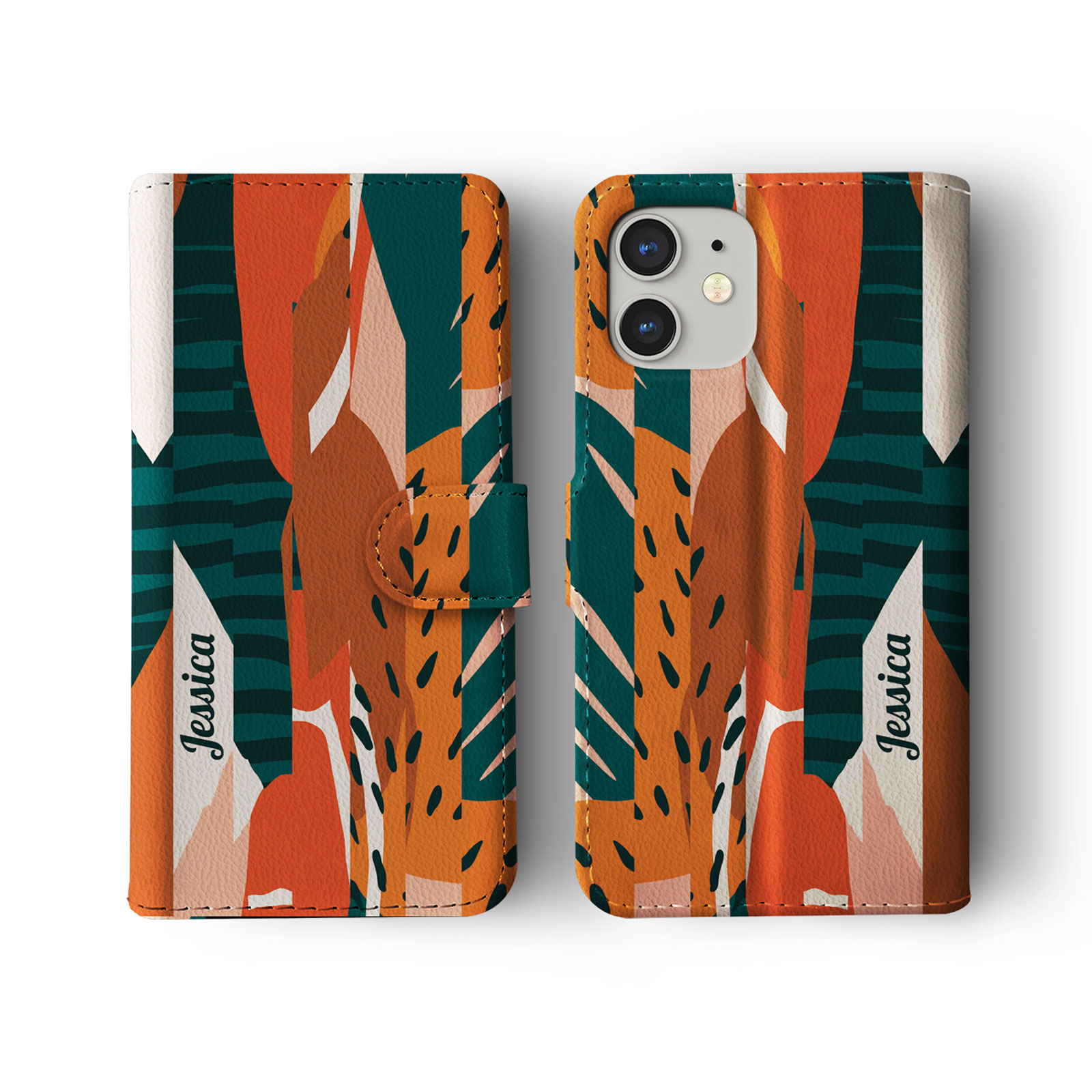 Tirita Personalised Wallet Flip Case for iPhone 14 13 12 Tropical Abstract Funky - Picture 29 of 32
