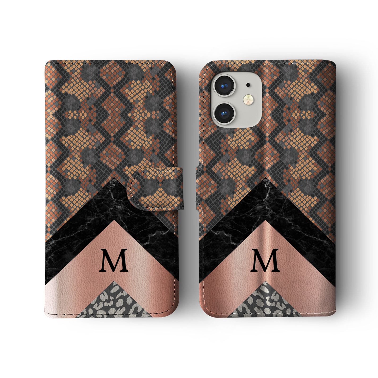 Tirita Personalised Wallet Flip Case for iPhone 14 13 12 11 Animal Print Leopard - Picture 14 of 26