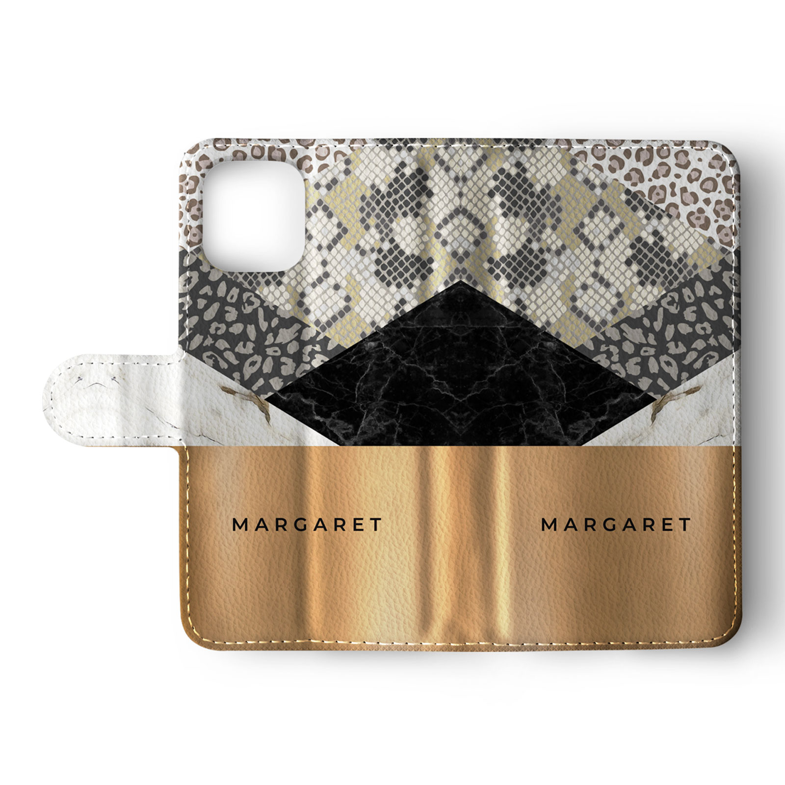 Tirita Personalised Wallet Flip Case for iPhone 14 13 12 11 Animal Print Leopard - Picture 24 of 26