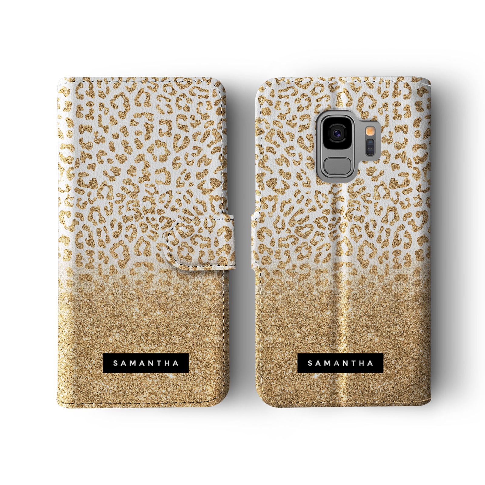Tirita Personalised Wallet Flip Case for Samsung S23 S22 S20 Animal Print Ombre - Picture 2 of 26