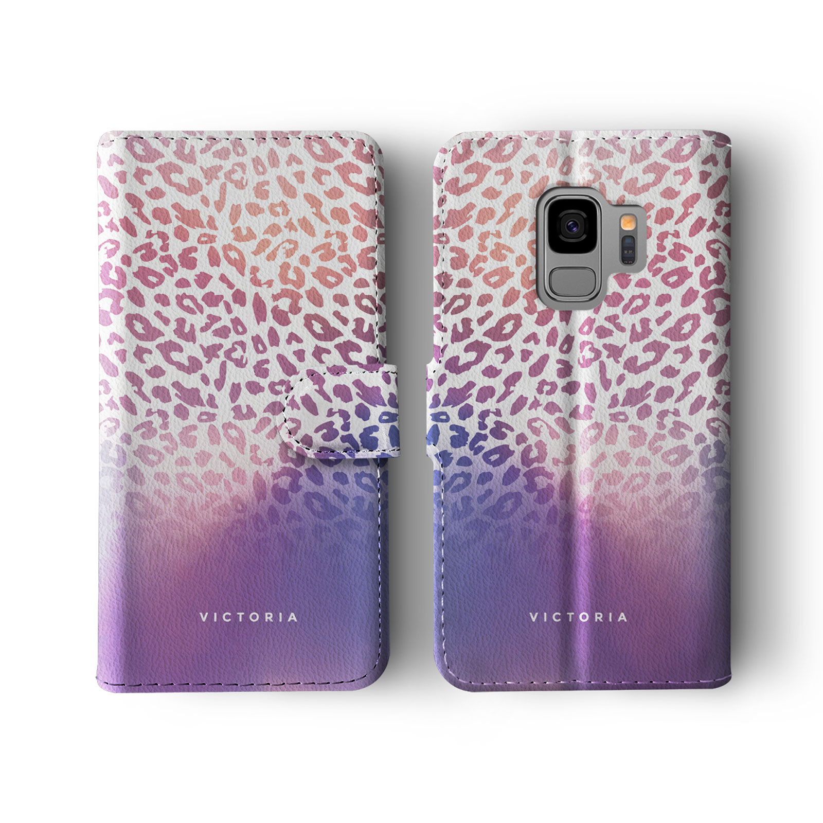 Tirita Personalised Wallet Flip Case for Samsung S23 S22 S20 Animal Print Ombre - Picture 8 of 26