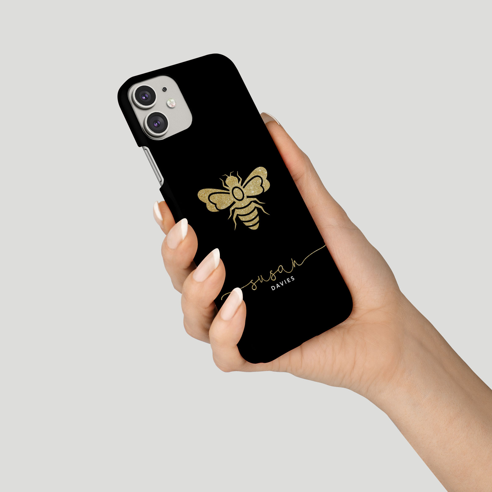 thumbnail 3  - Tirita Personalised Phone Case for iPhone 11 12 7 8 SE XR Bees Drone Honey Gold