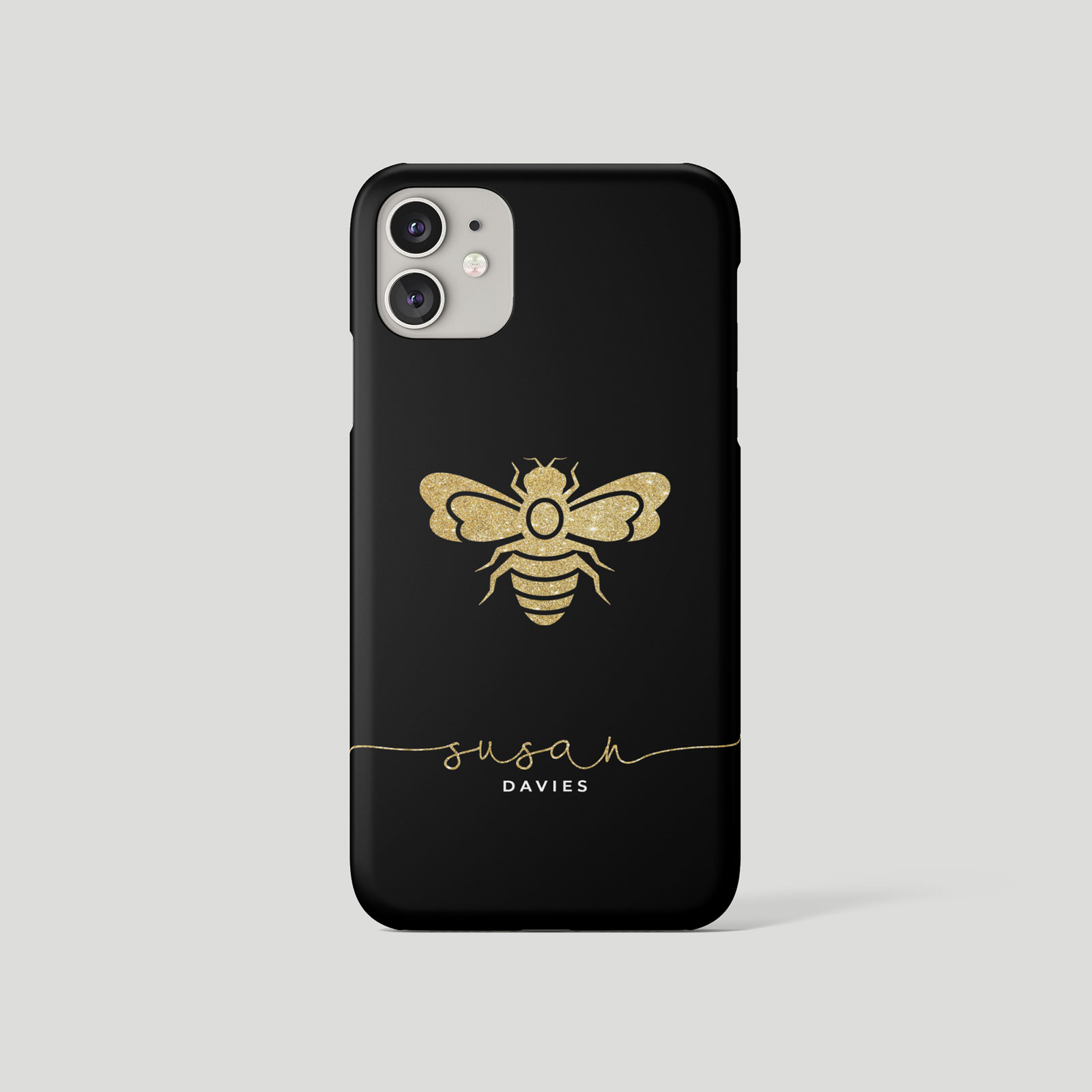 Tirita Personalised Phone Case for iPhone 11 12 7 8 SE XR Bees Drone Honey Gold