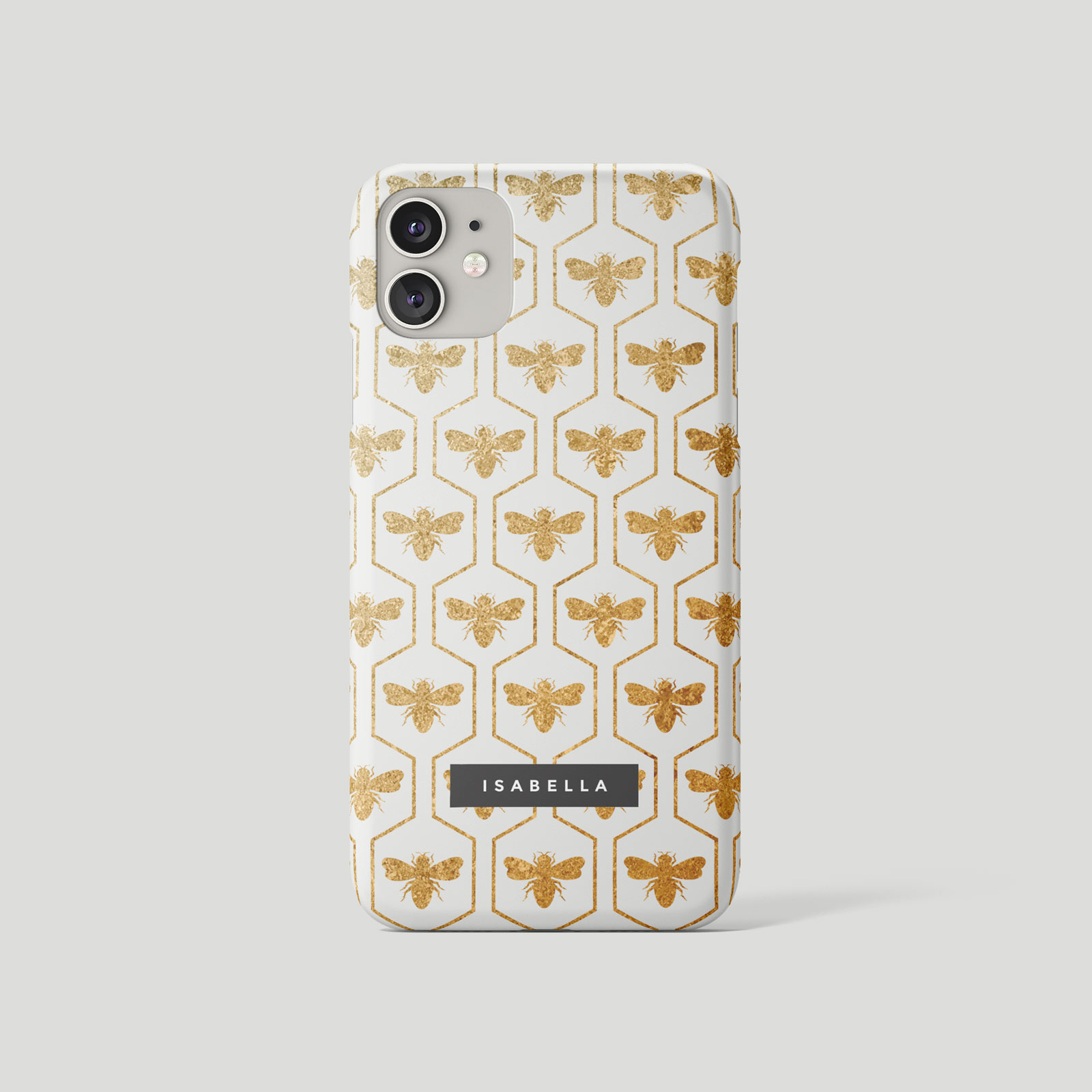 Tirita Personalised Phone Case for iPhone 11 12 7 8 SE XR Bees Drone Honey Gold