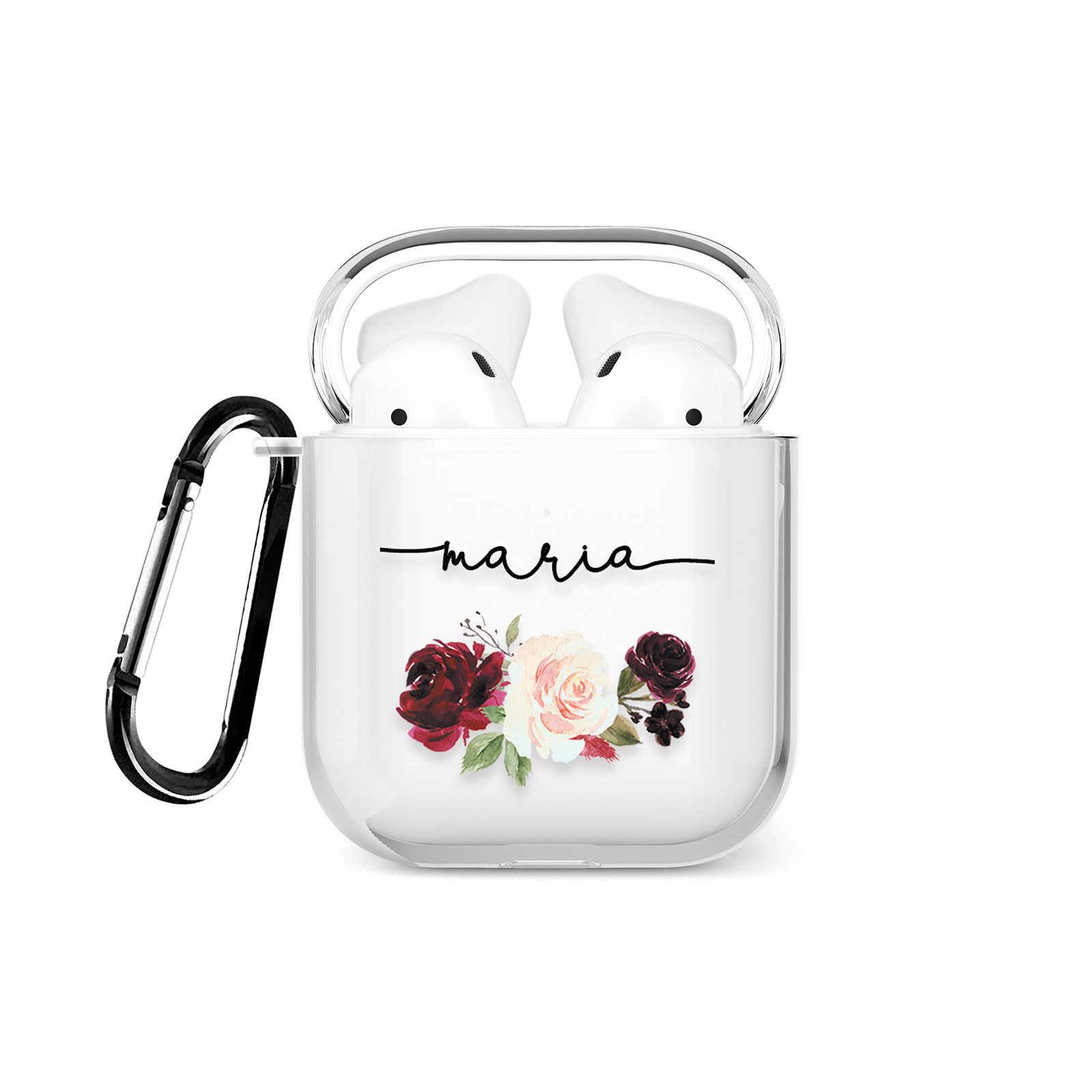 Tirita Personalised AirPod Case Cover for AirPods 1 2 AirPods 3 AirPods Pro  1 & 2 Cute Designer Girls Designer UK Case with Clip Keychain