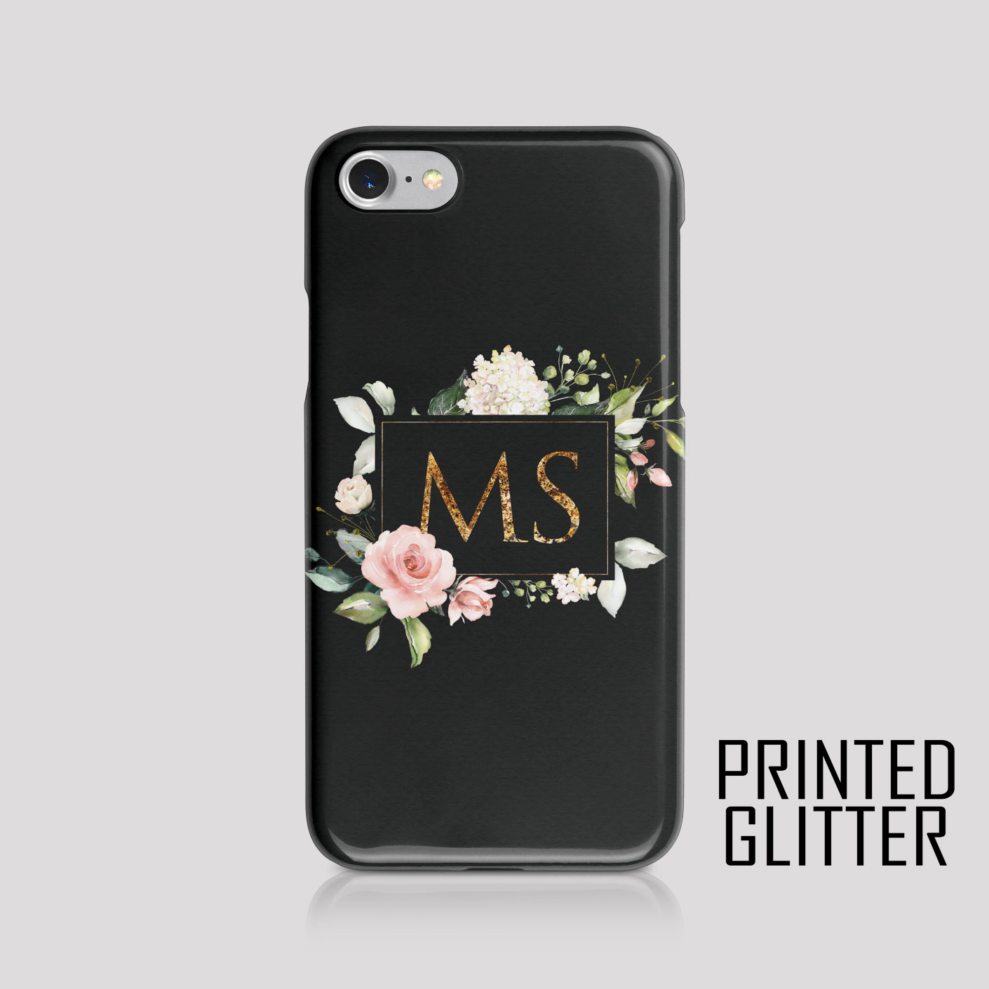 Personalised Phone Case Cover for iPhone Samsung Floral Animal Print Glitter - Picture 9 of 24