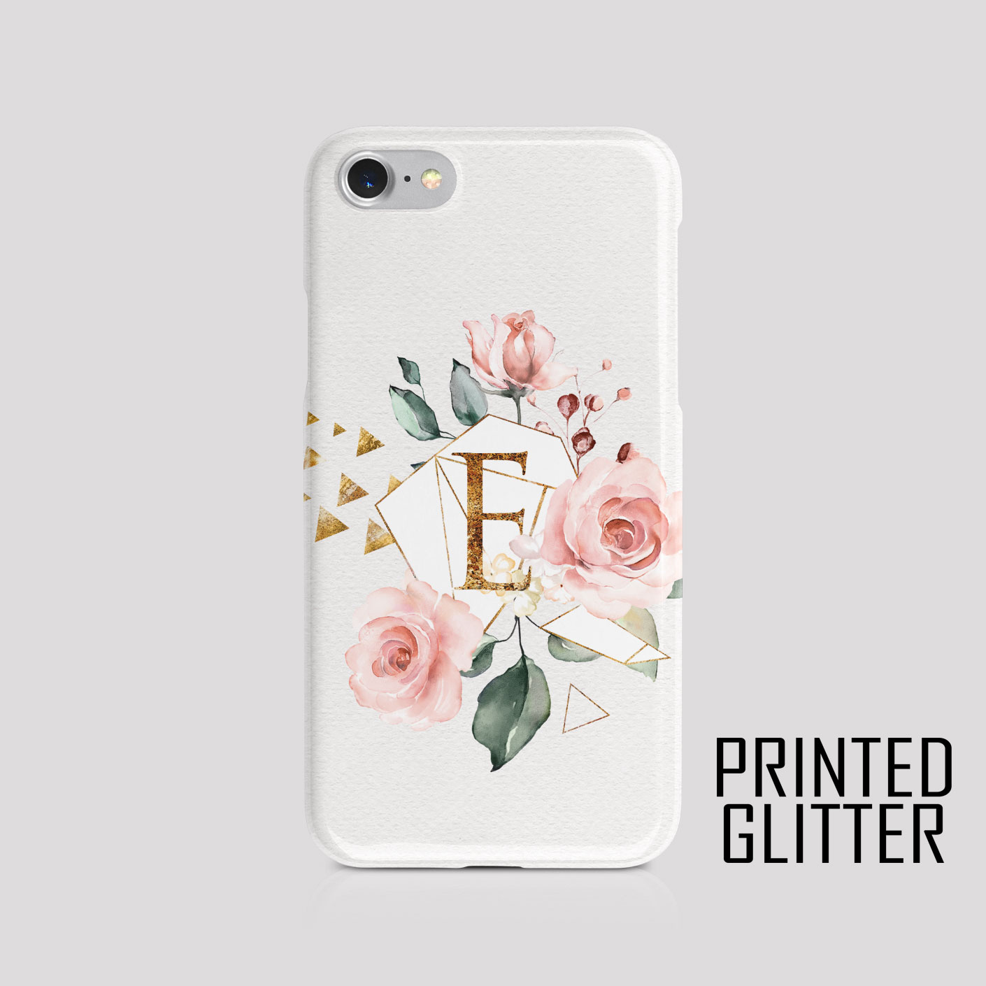 Personalised Phone Case Cover for iPhone Samsung Floral Animal Print Glitter - Picture 10 of 24