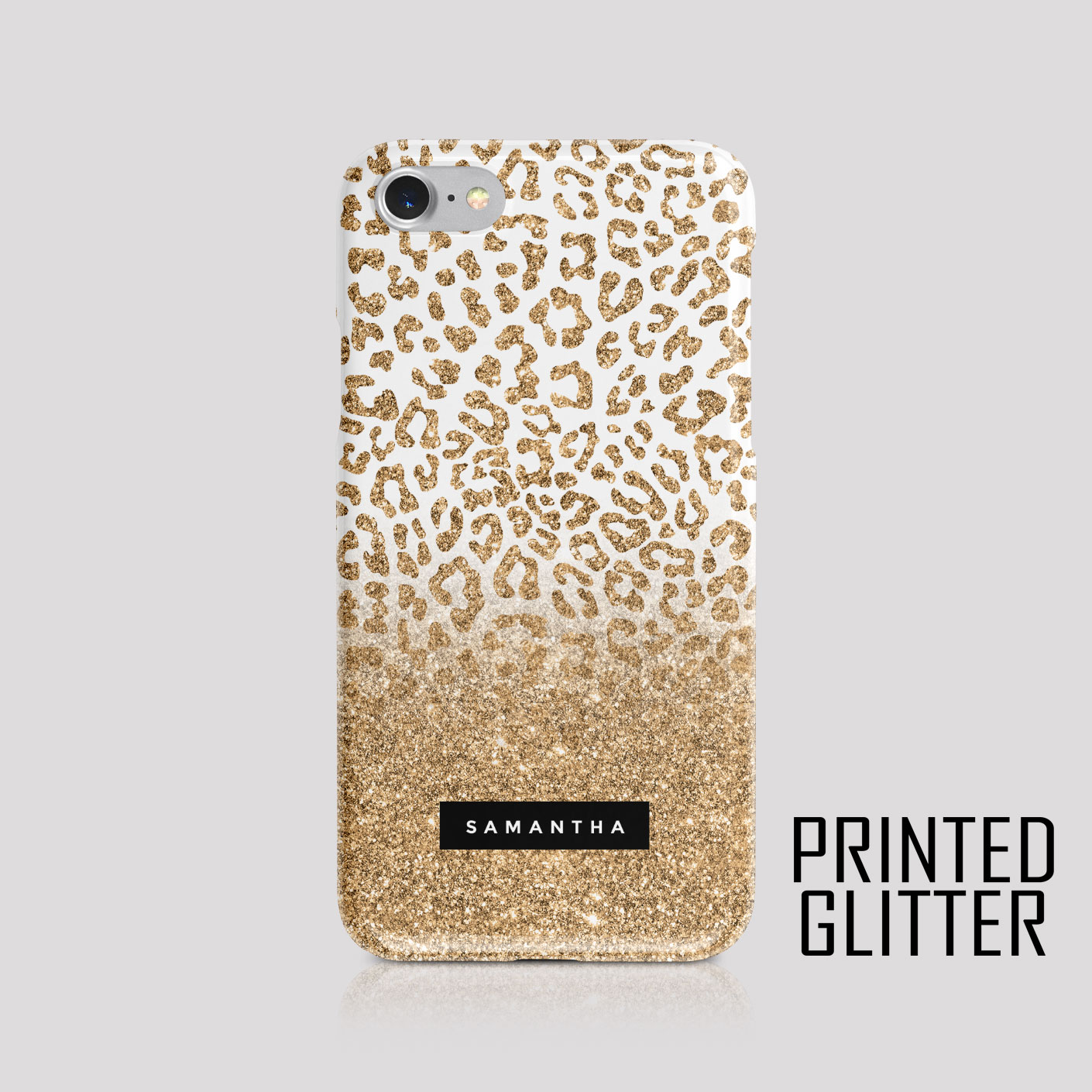 Personalised Phone Case Cover for iPhone Samsung Floral Animal Print Glitter - Picture 16 of 24