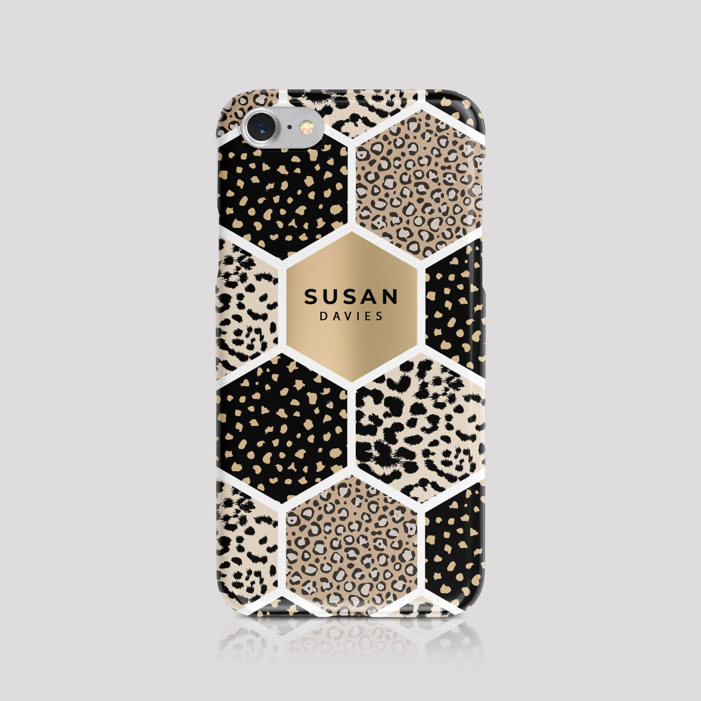 Personalised Phone Case Cover for iPhone Samsung Floral Animal Print Glitter - Picture 17 of 24