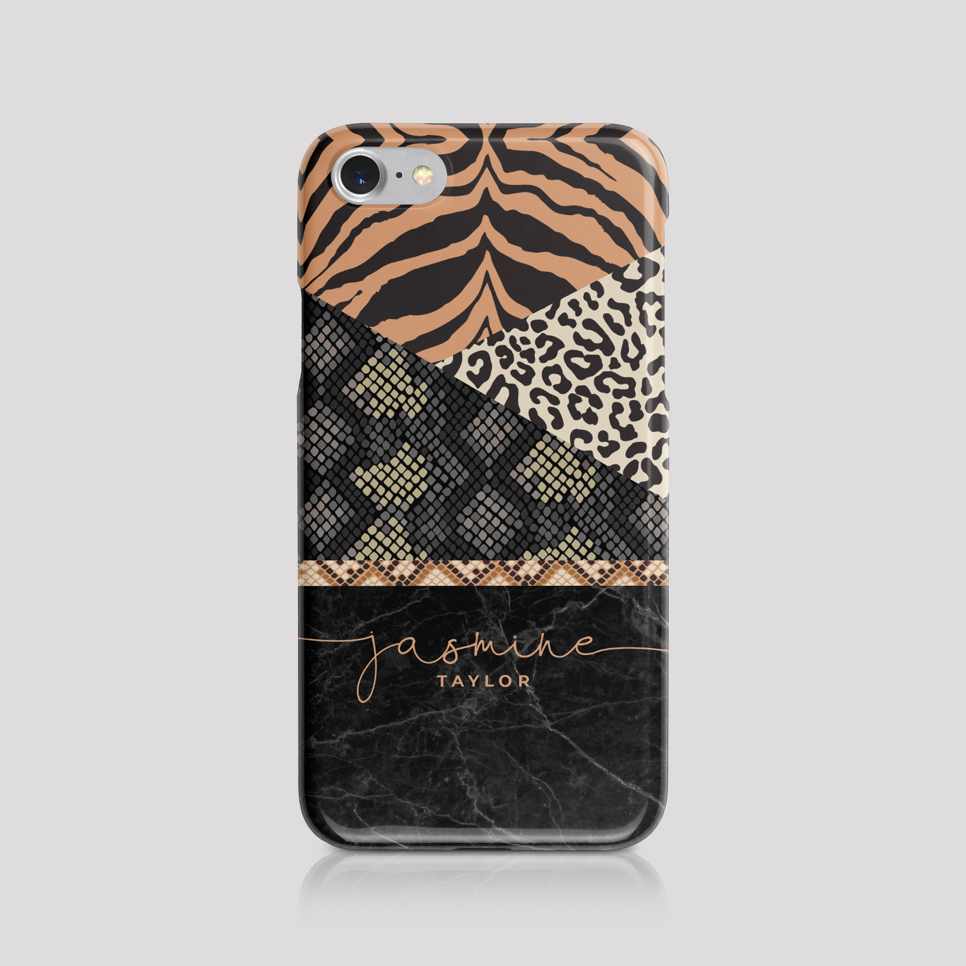Personalised Phone Case Cover for iPhone Samsung Floral Animal Print Glitter - Picture 18 of 24