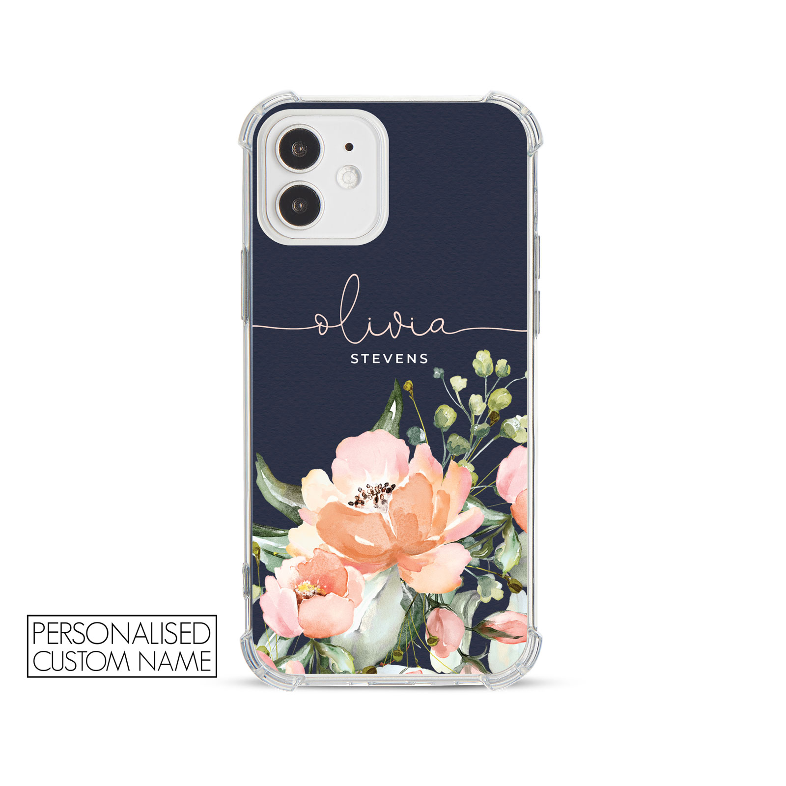 Tirita Personalised Phone Case Shockproof for iPhone 12 8 SE 6 Floral Leopard - Picture 2 of 82