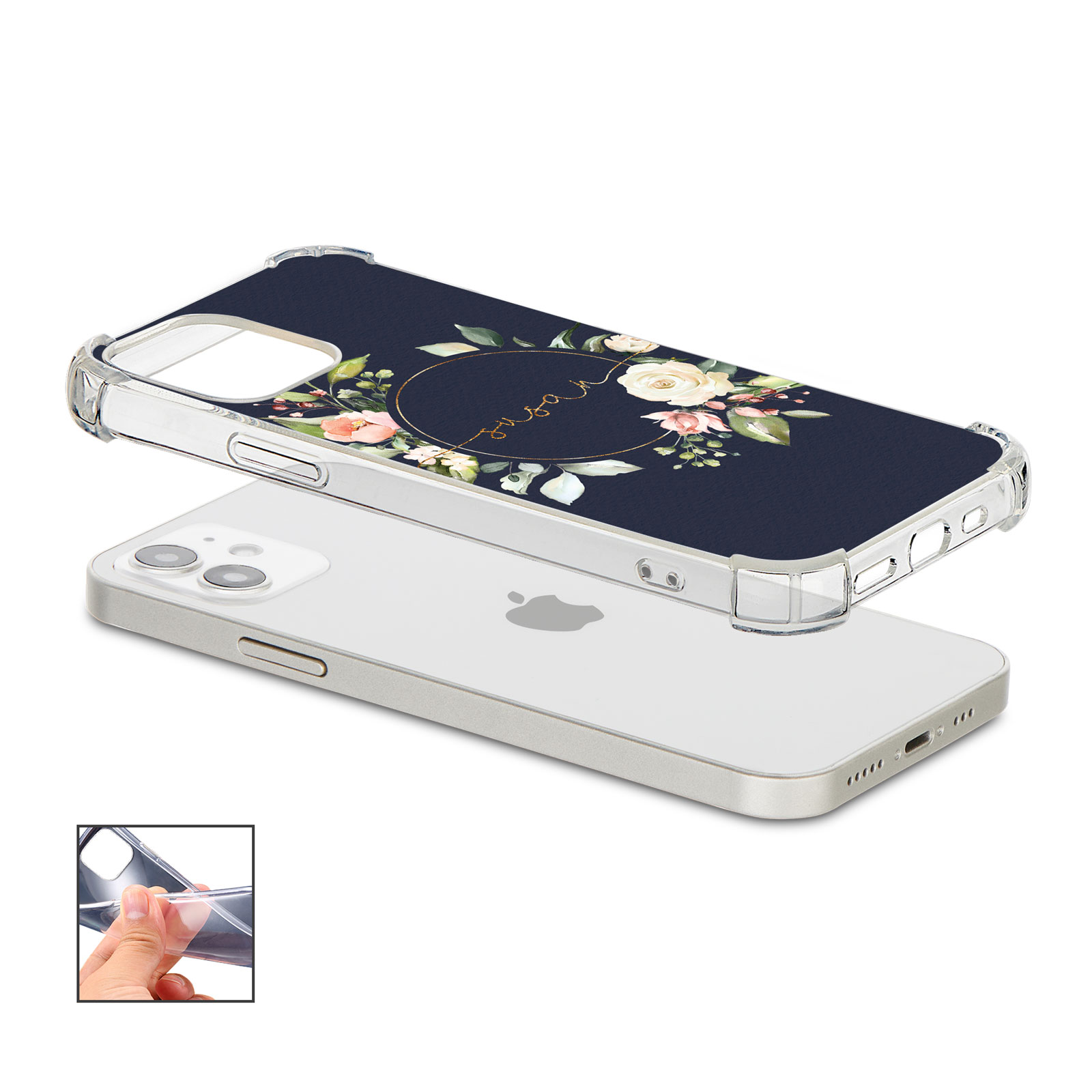 Tirita Personalised Phone Case Shockproof for iPhone 12 8 SE 6 Floral Leopard - Picture 8 of 82