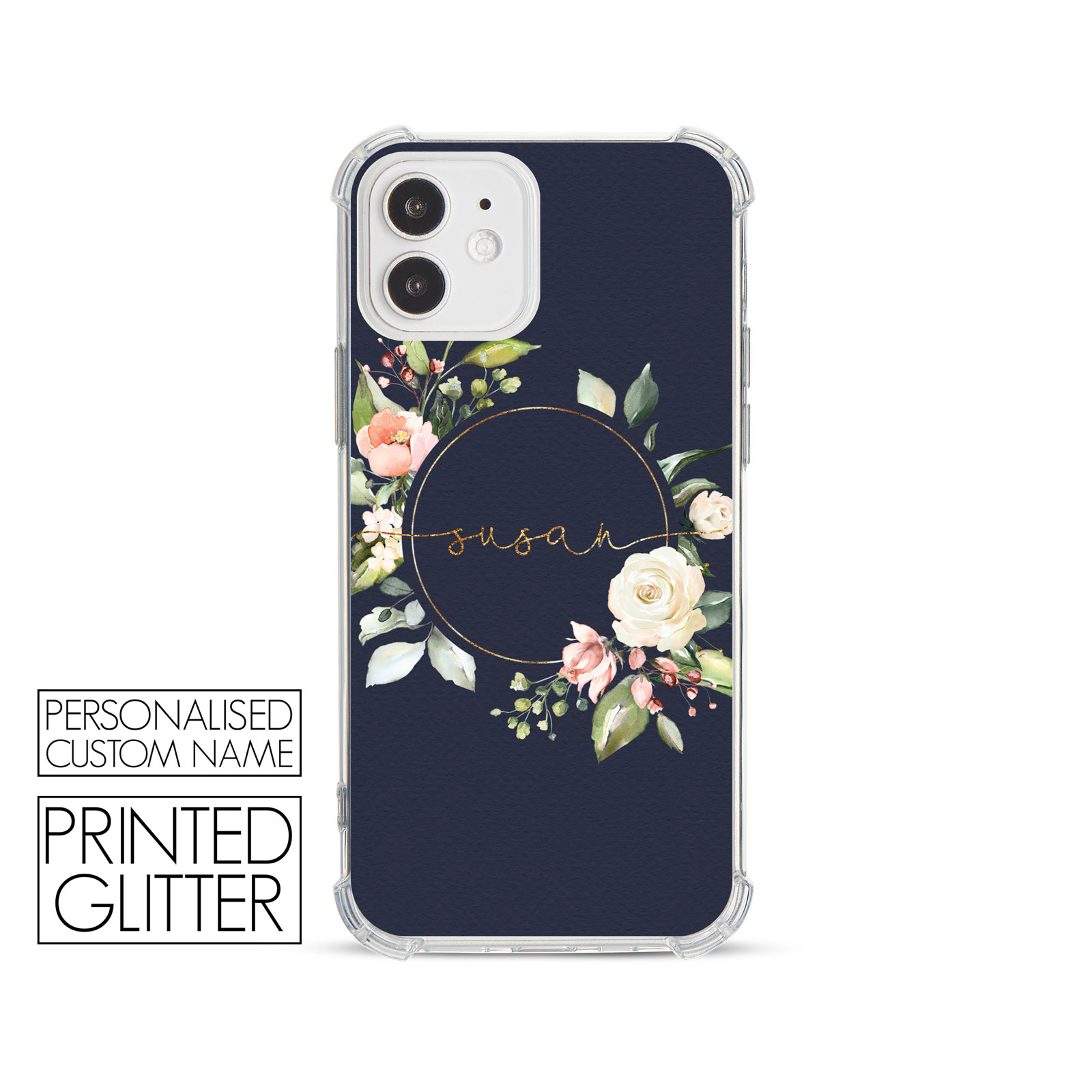 Tirita Personalised Phone Case Shockproof for iPhone 12 8 SE 6 Floral Leopard - Picture 6 of 82