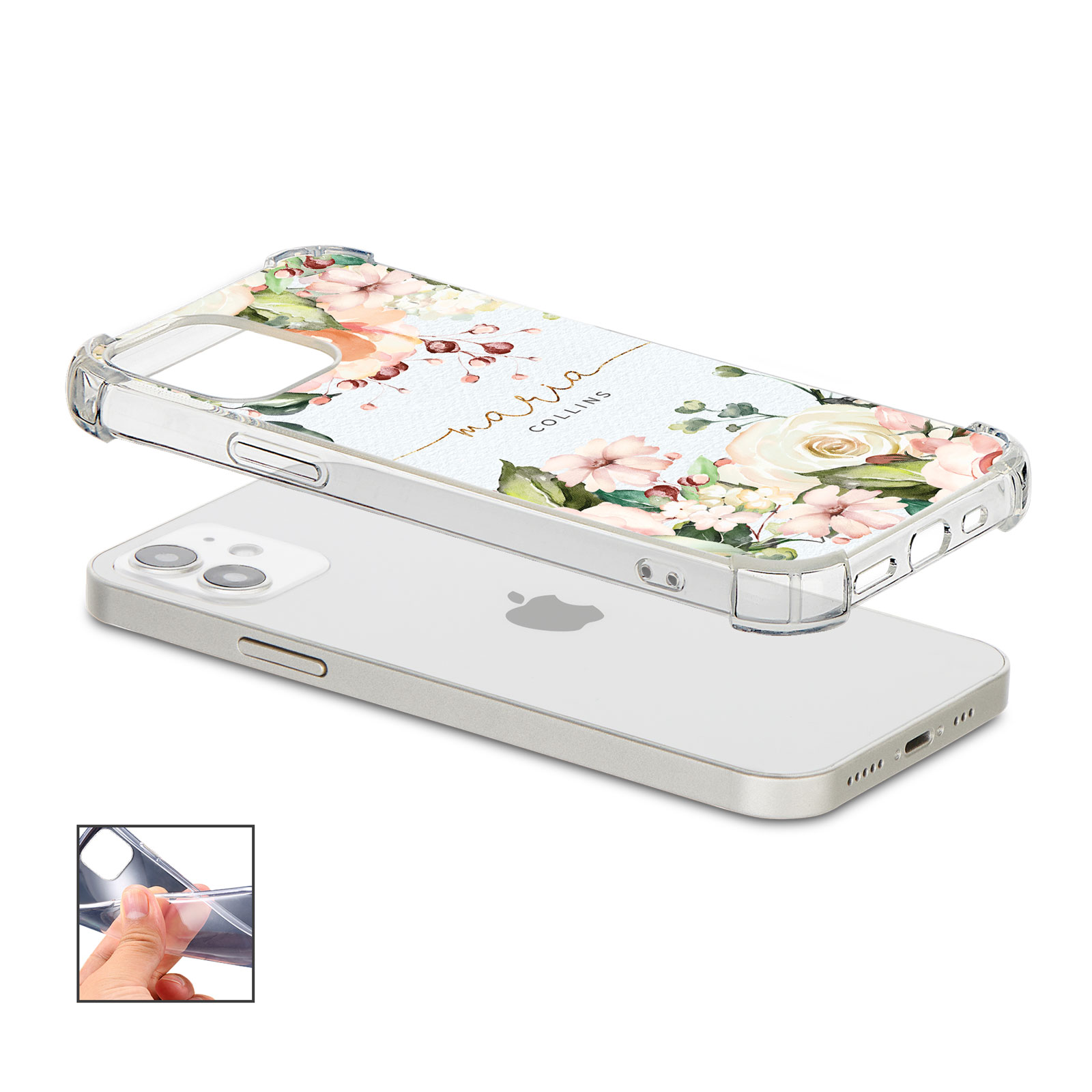 Tirita Personalised Phone Case Shockproof for iPhone 12 8 SE 6 Floral Leopard - Picture 16 of 82