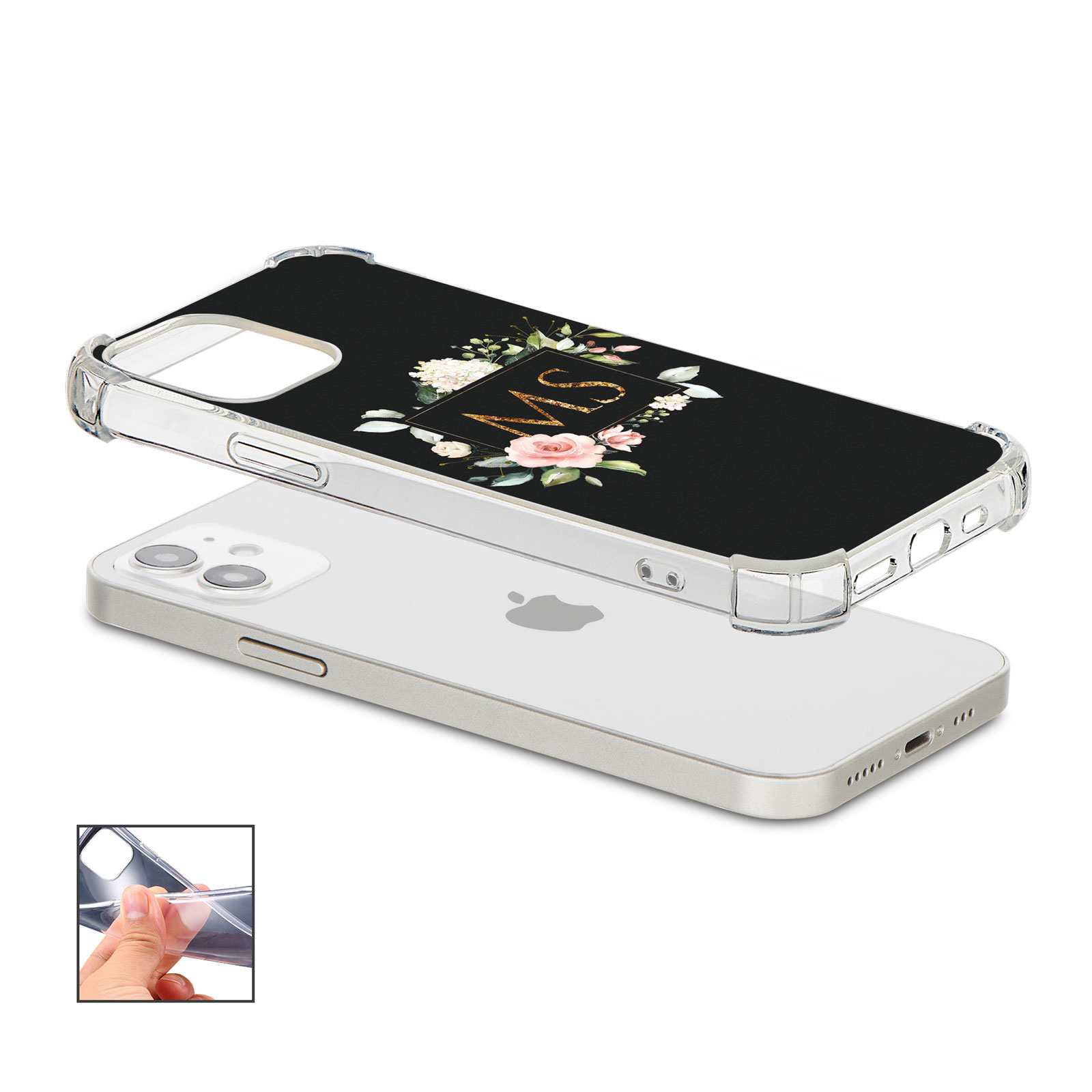 Tirita Personalised Phone Case Shockproof for iPhone 12 8 SE 6 Floral Leopard - Picture 24 of 82