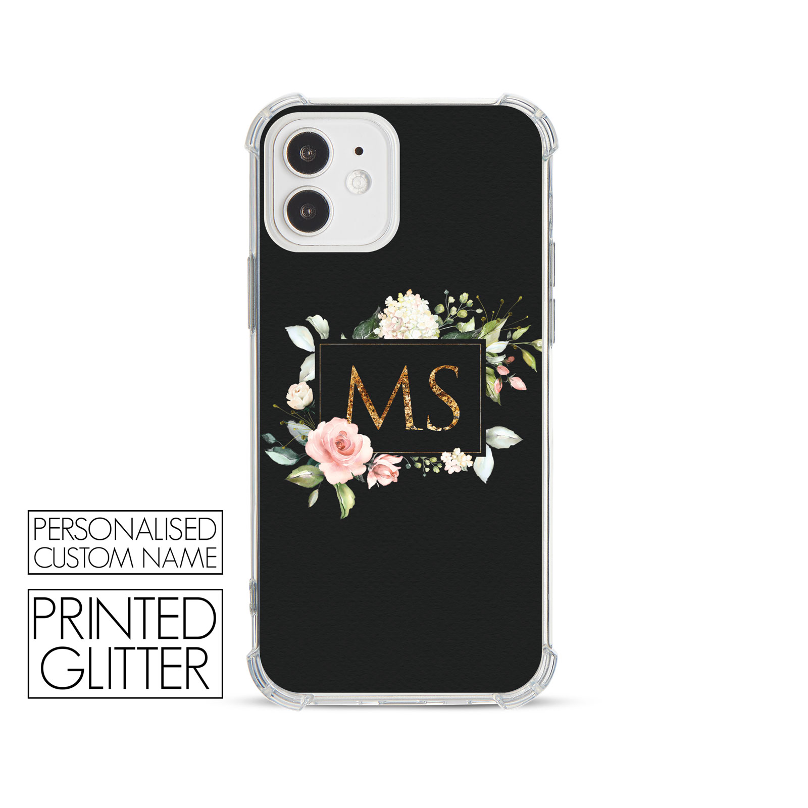 Tirita Personalised Phone Case Shockproof for iPhone 12 8 SE 6 Floral Leopard - Picture 22 of 82