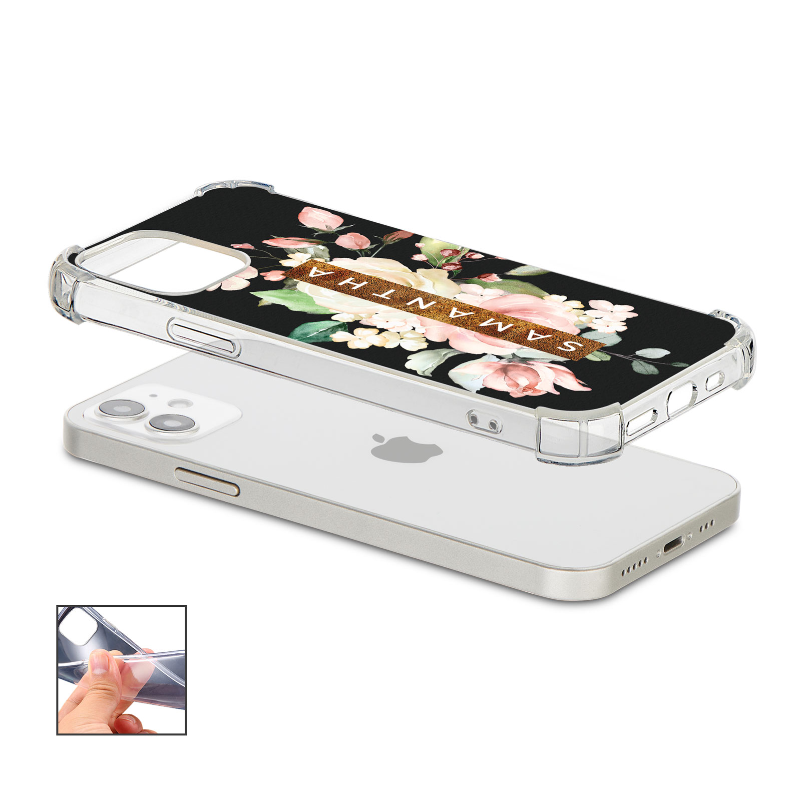 Tirita Personalised Phone Case Shockproof for iPhone 12 8 SE 6 Floral Leopard - Picture 32 of 82