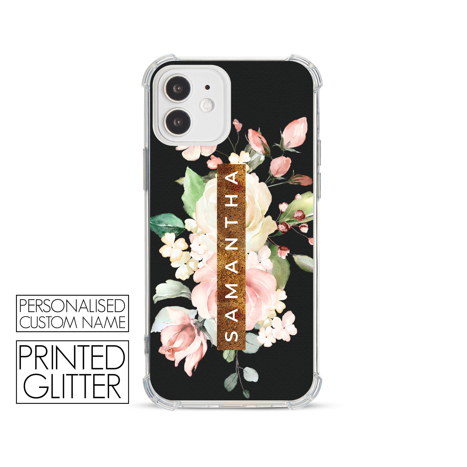 Tirita Personalised Phone Case Shockproof for iPhone 12 8 SE 6 Floral Leopard - Picture 30 of 82