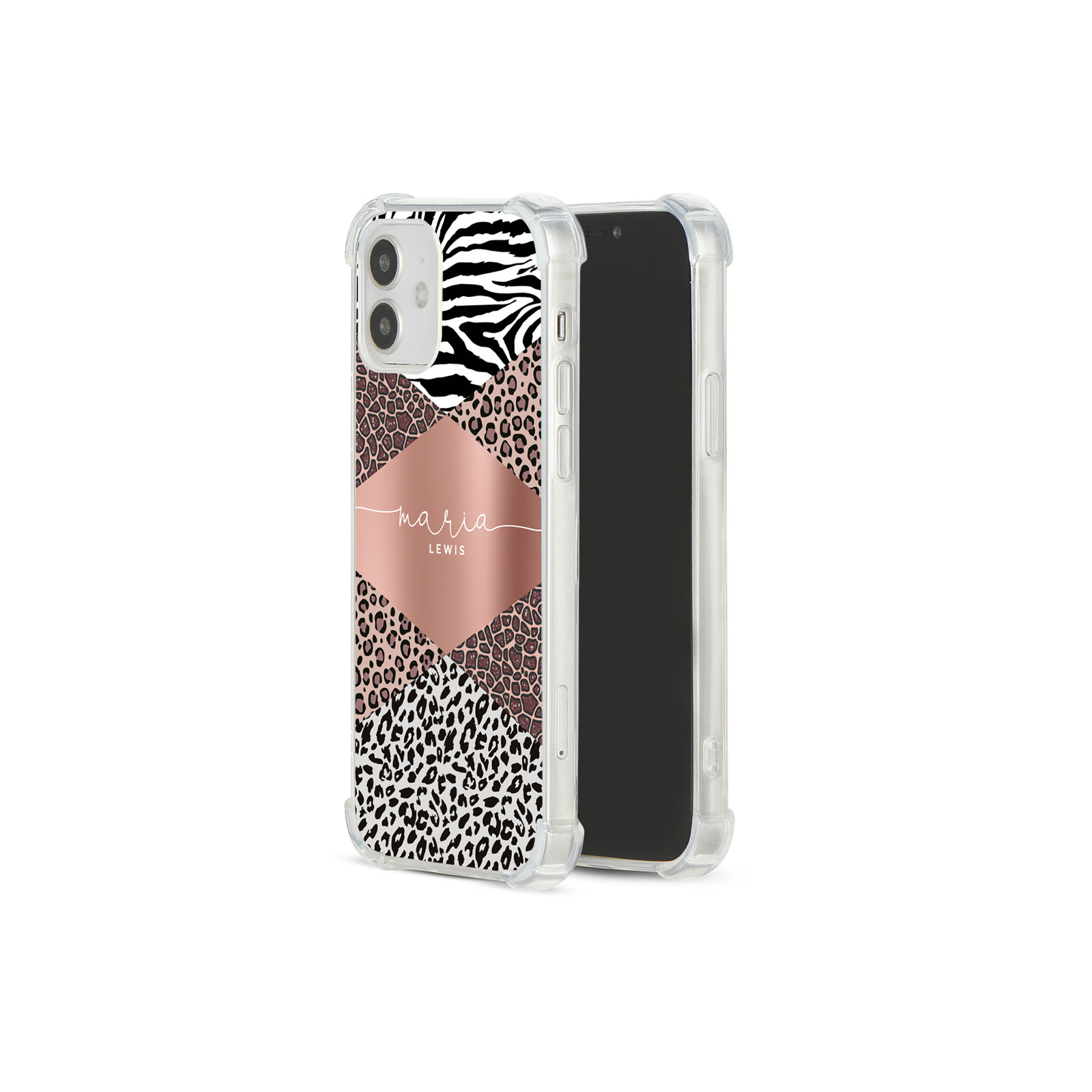 Tirita Personalised Phone Case Shockproof for iPhone 12 8 SE 6 Floral Leopard - Picture 35 of 82