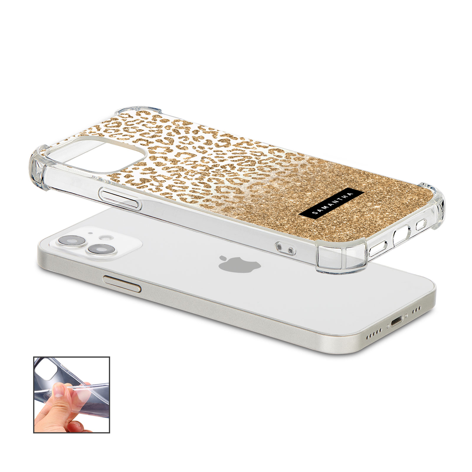 Tirita Personalised Phone Case Shockproof for iPhone 12 8 SE 6 Floral Leopard - Picture 52 of 82