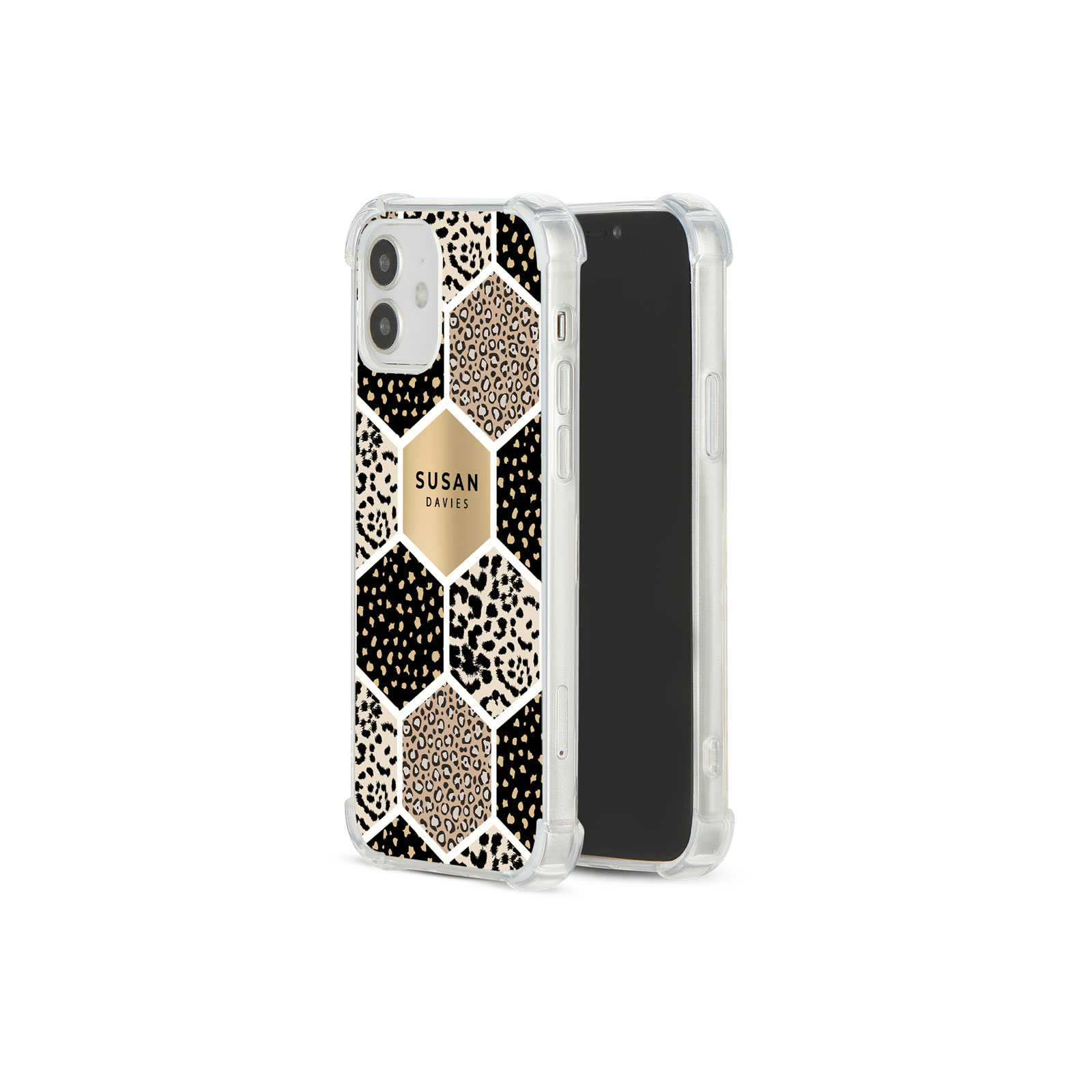 Tirita Personalised Phone Case Shockproof for iPhone 12 8 SE 6 Floral Leopard - Picture 55 of 82