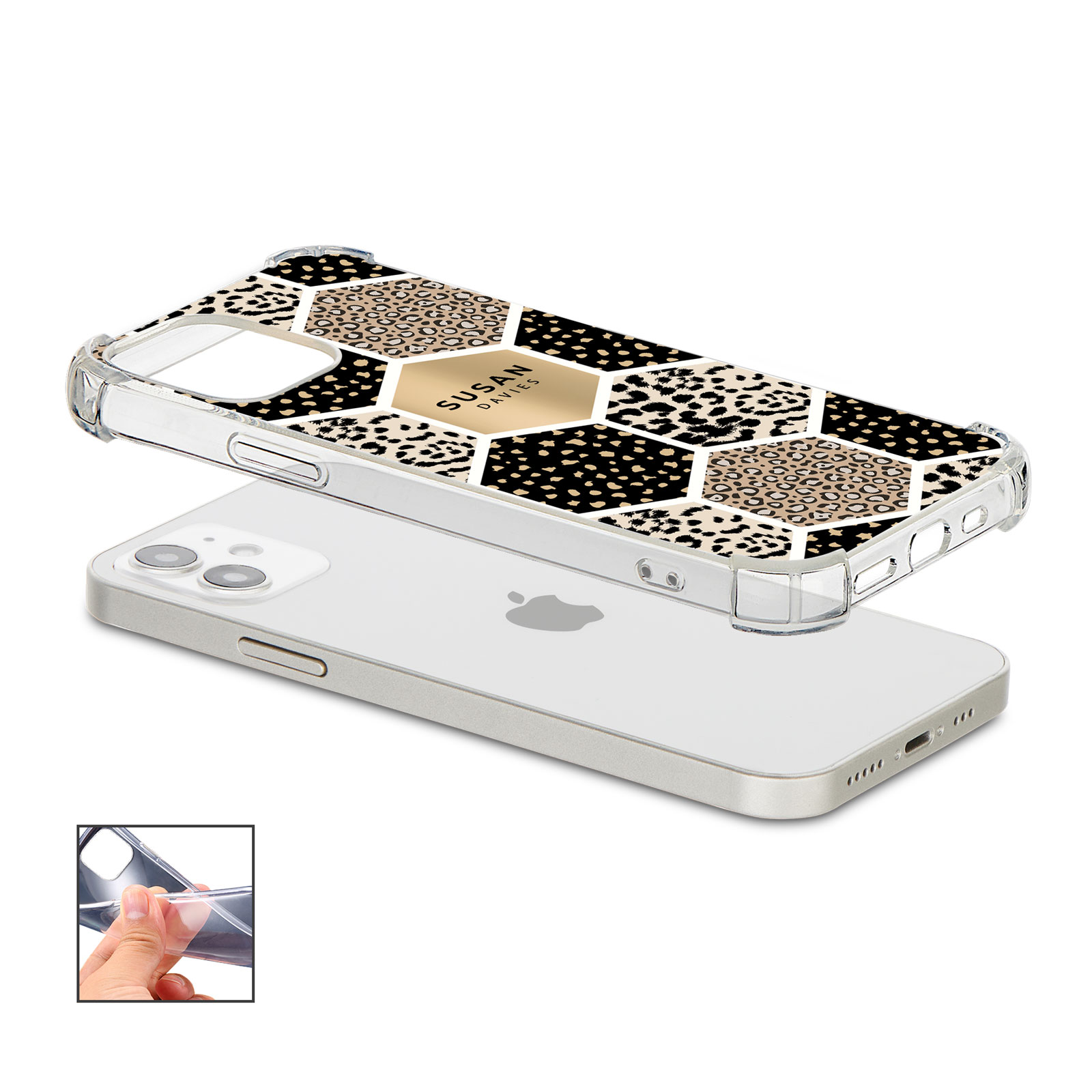 Tirita Personalised Phone Case Shockproof for iPhone 12 8 SE 6 Floral Leopard - Picture 56 of 82
