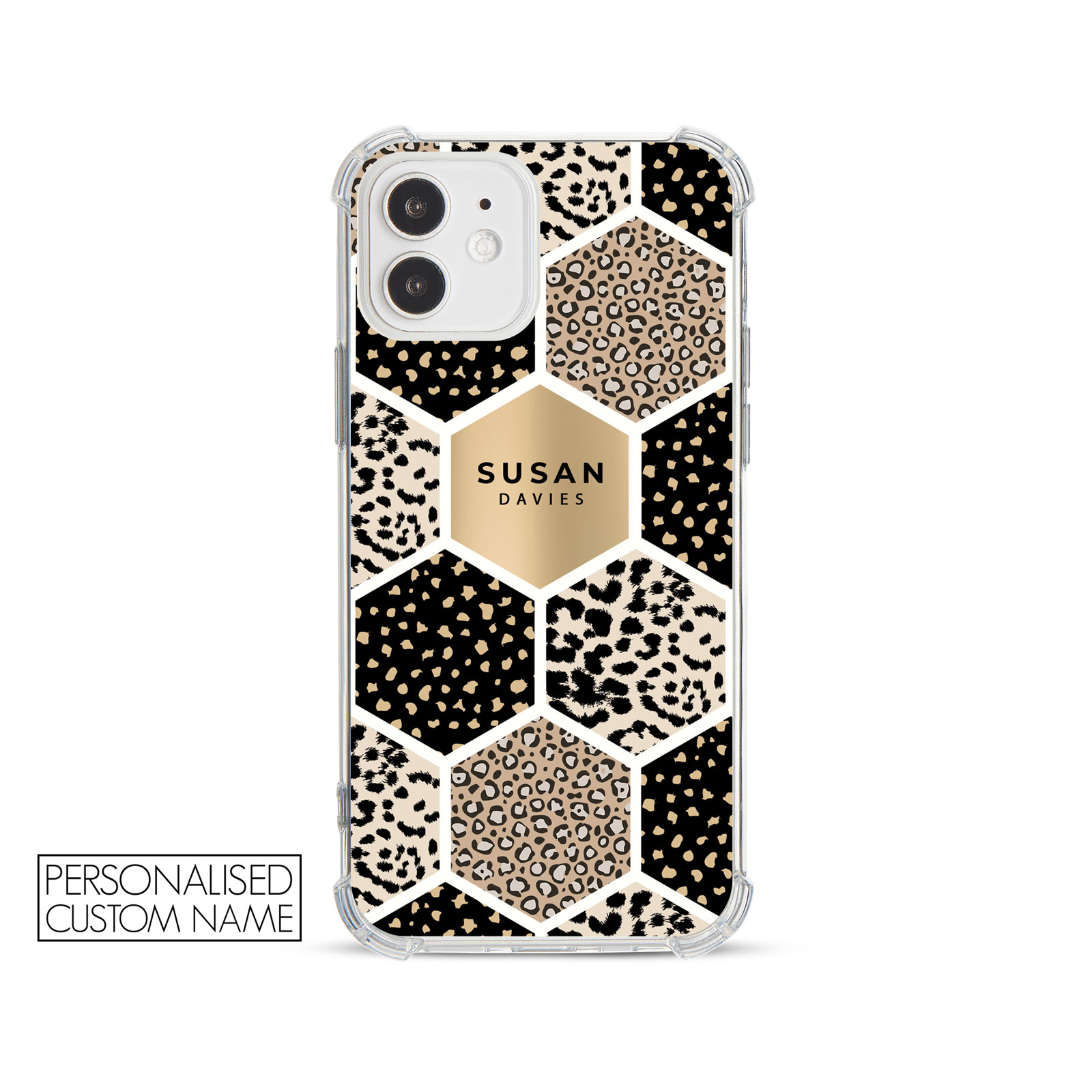 Tirita Personalised Phone Case Shockproof for iPhone 12 8 SE 6 Floral Leopard - Picture 54 of 82
