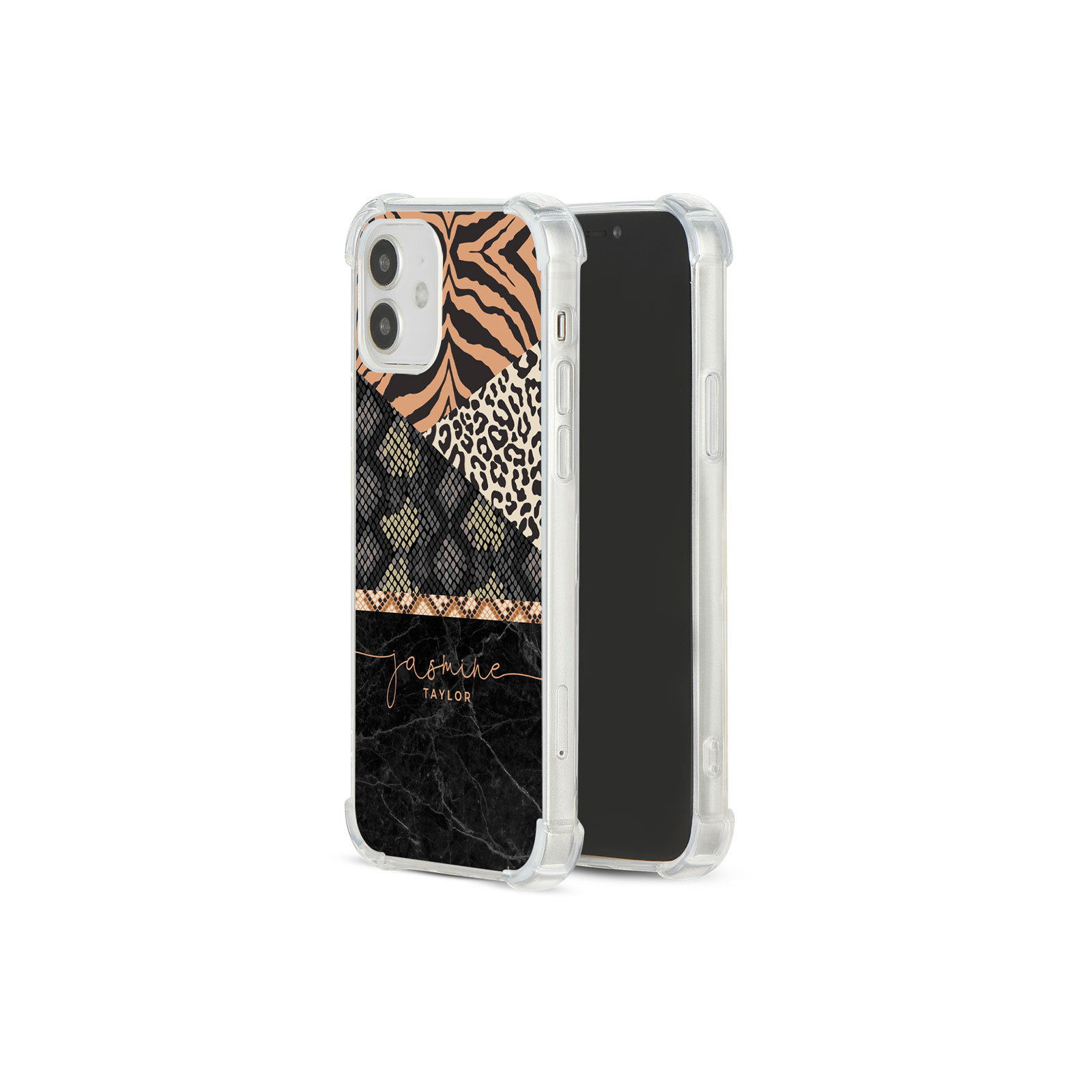 Tirita Personalised Phone Case Shockproof for iPhone 12 8 SE 6 Floral Leopard - Picture 59 of 82