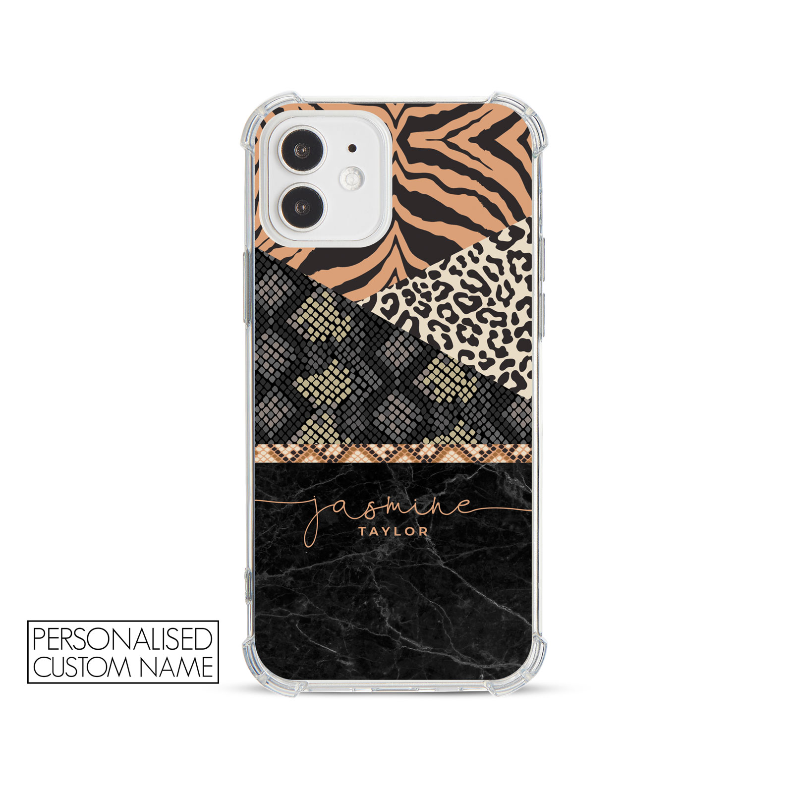 Tirita Personalised Phone Case Shockproof for iPhone 12 8 SE 6 Floral Leopard - Picture 58 of 82