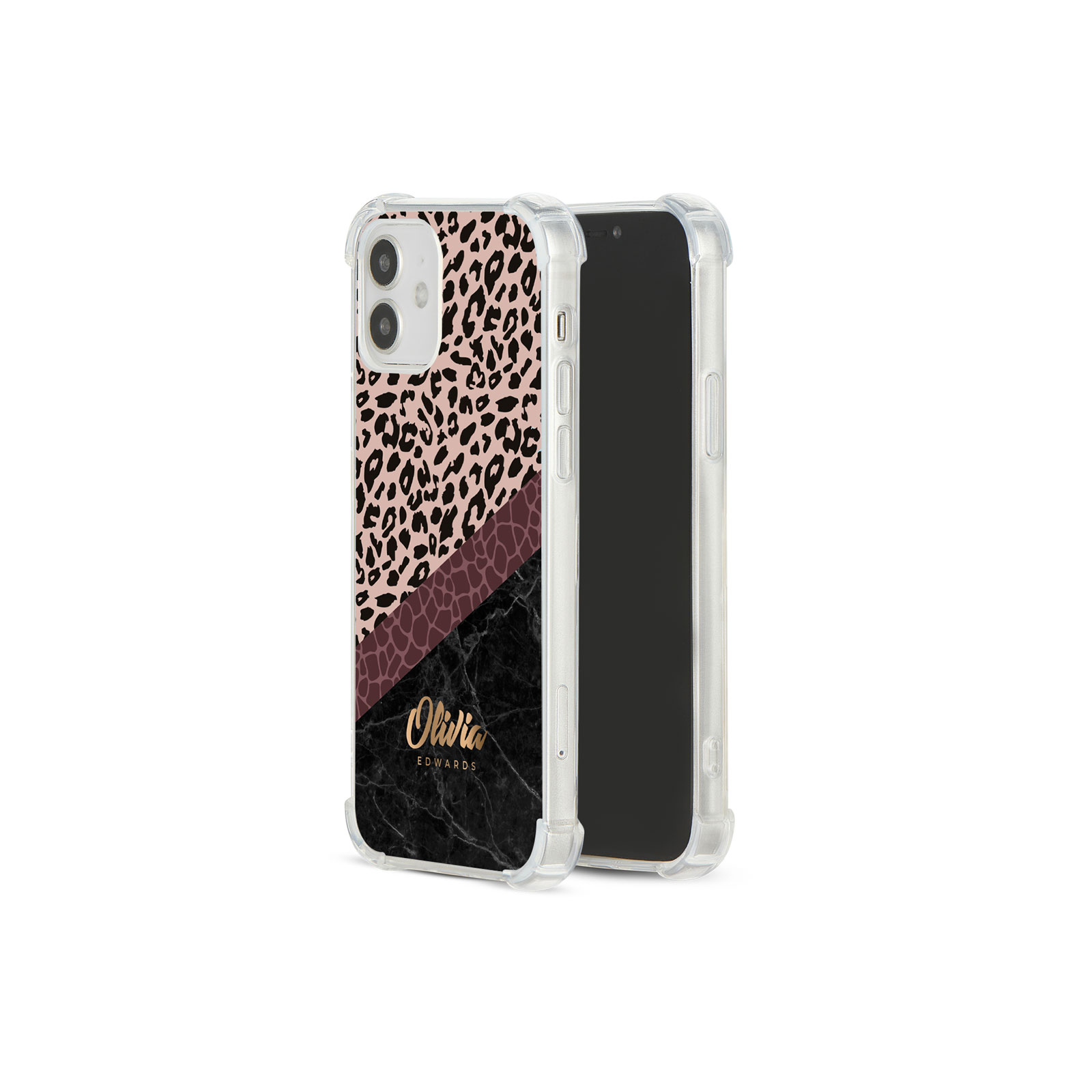 Tirita Personalised Phone Case Shockproof for iPhone 12 8 SE 6 Floral Leopard - Picture 63 of 82