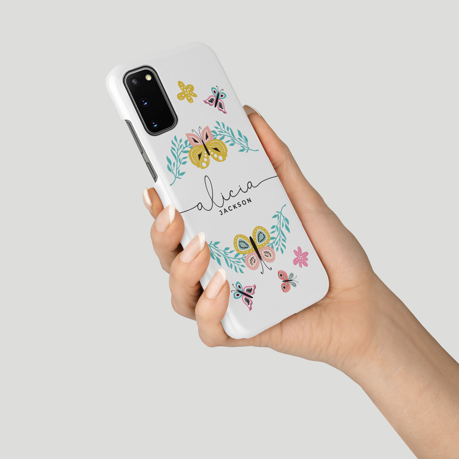 Tirita Personalised Case for Samsung S24 S23 S22 S8 Floral Colourful Butterflies - Picture 24 of 29