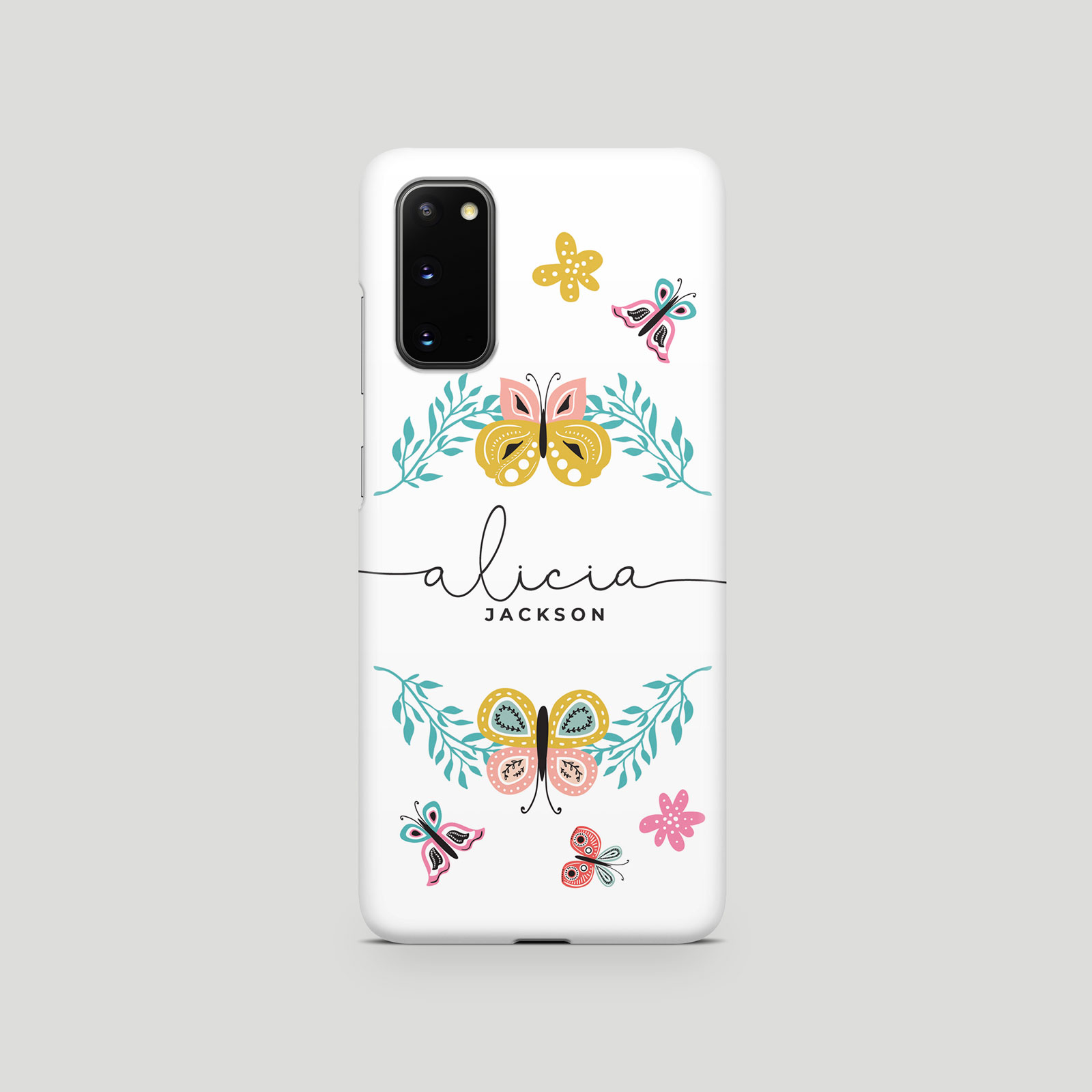 Tirita Personalised Case for Samsung S24 S23 S22 S8 Floral Colourful Butterflies - Picture 23 of 29