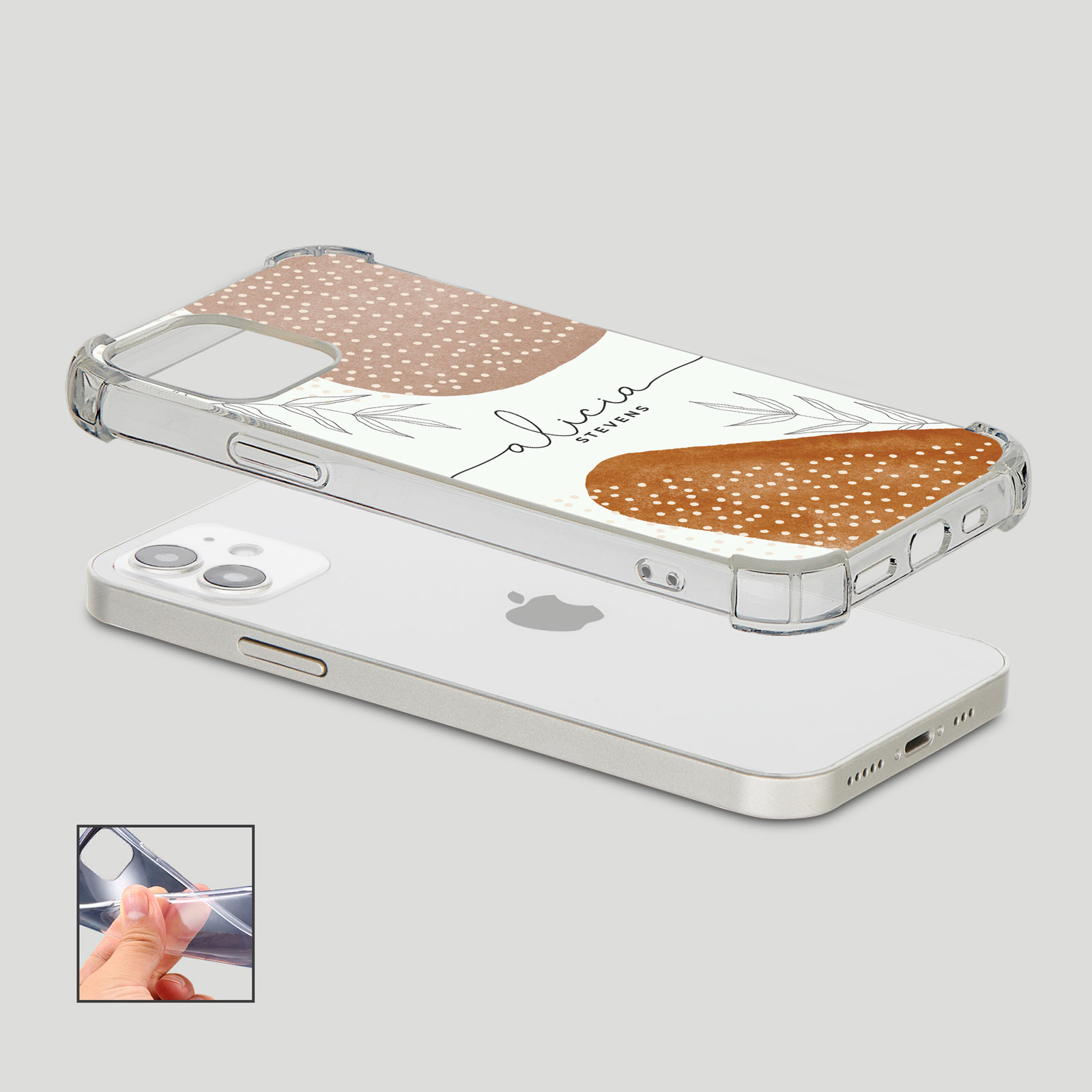 Tirita Personalised Phone Case Shockproof for iPhone 15 14 13 12 Boho Minimalist - Picture 20 of 38