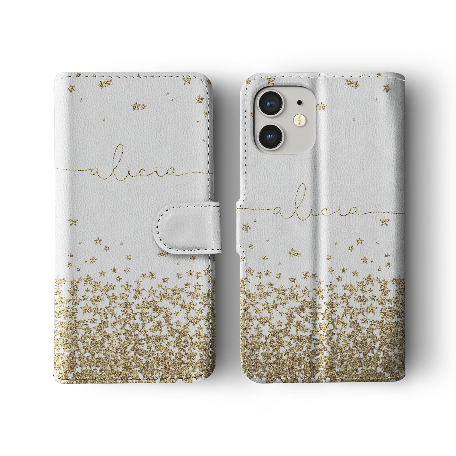 Tirita Personalised Wallet Flip Case for iPhone 16 15 14 13 Floating Star Marble - Picture 2 of 20
