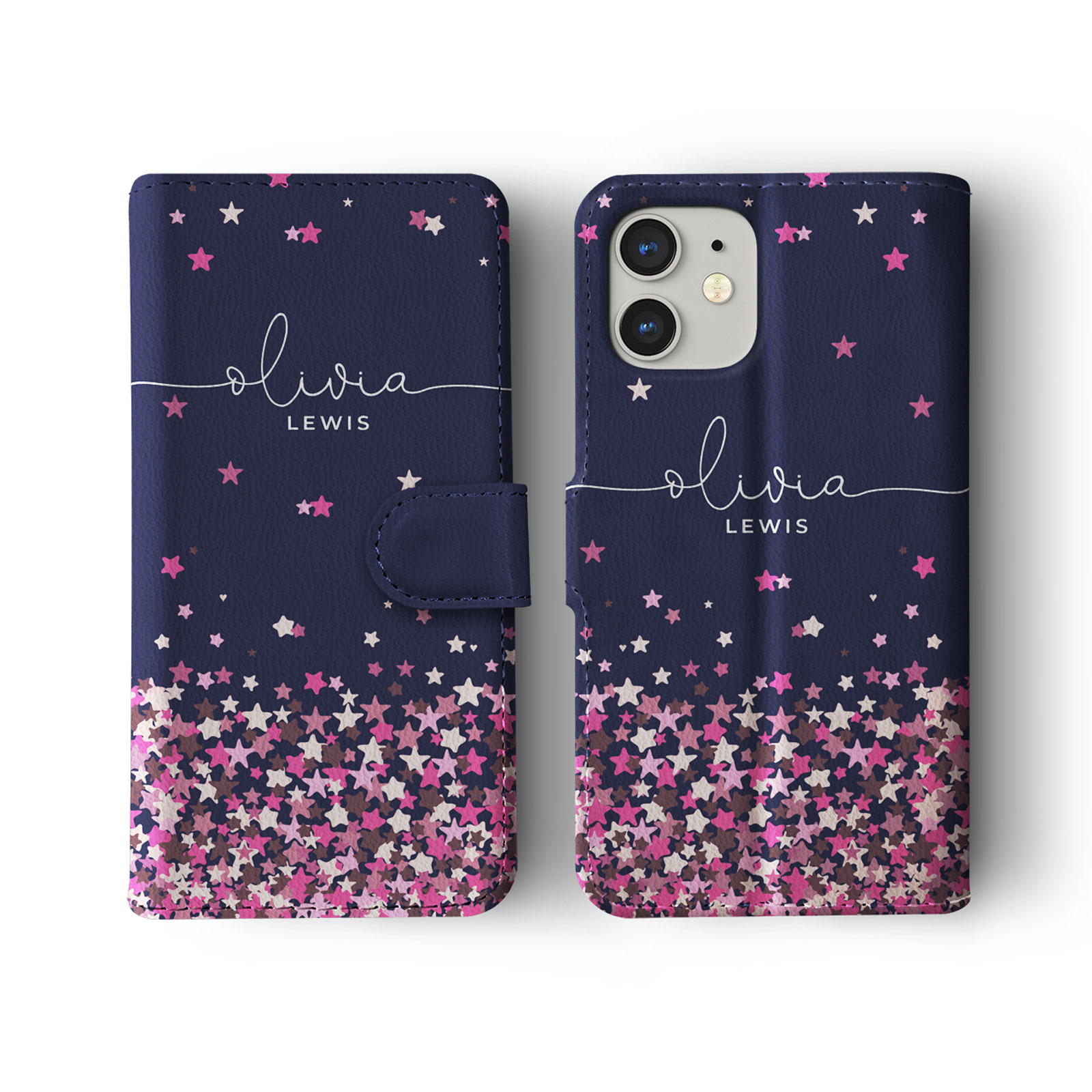 Tirita Personalised Wallet Flip Case for iPhone 16 15 14 13 Floating Star Marble - Picture 5 of 20