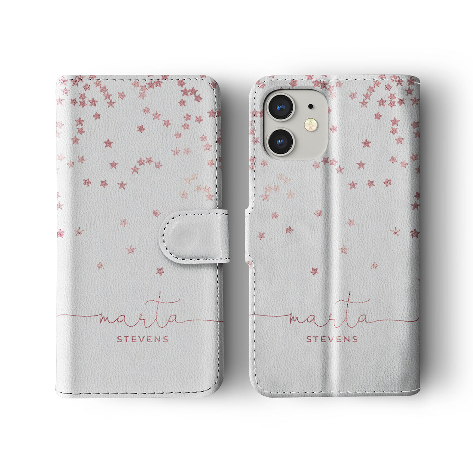 Tirita Personalised Wallet Flip Case for iPhone 16 15 14 13 Floating Star Marble - Picture 8 of 20