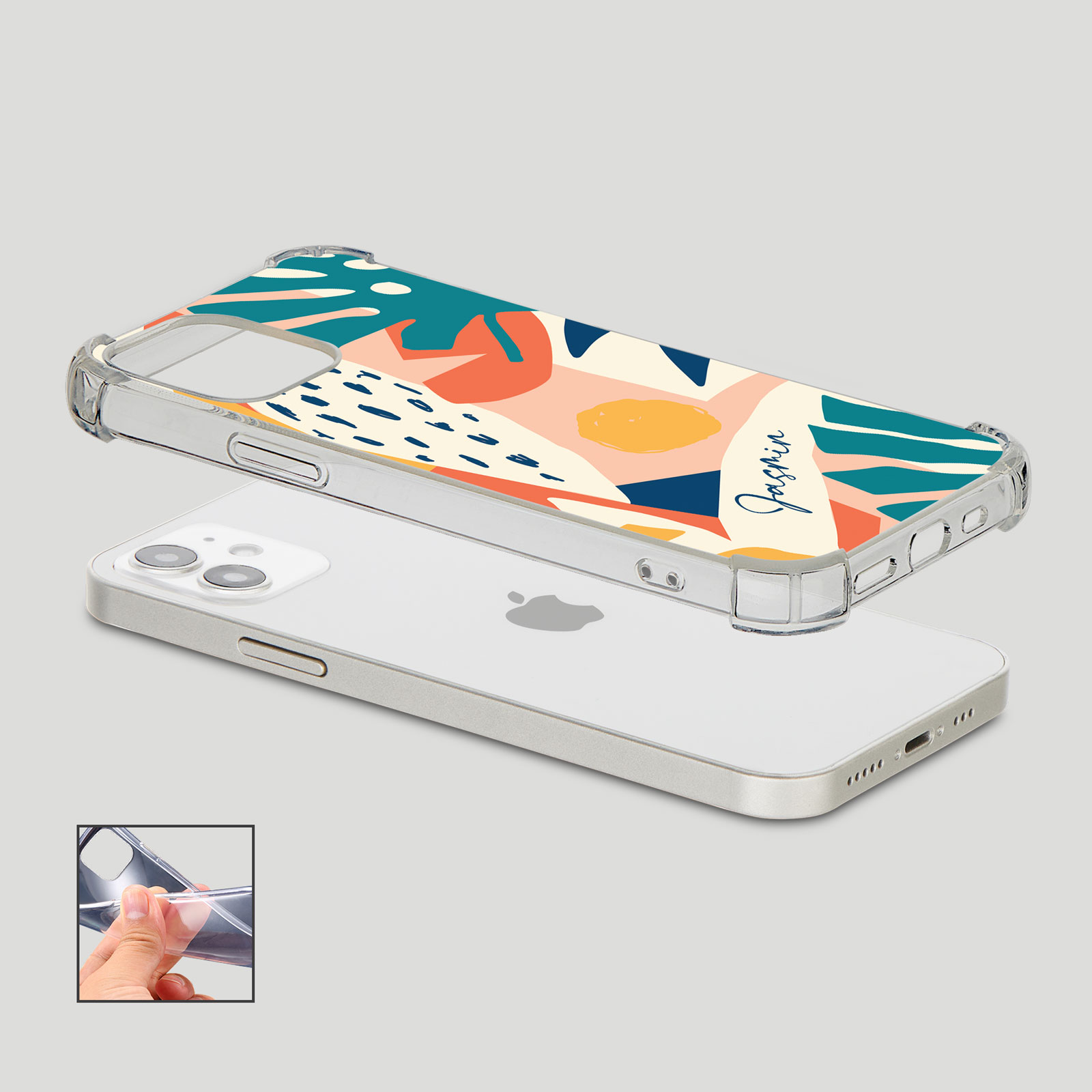 Tirita Personalised Shockproof Case for iPhone 15 14 13 12 Tropical Funky - Picture 24 of 42