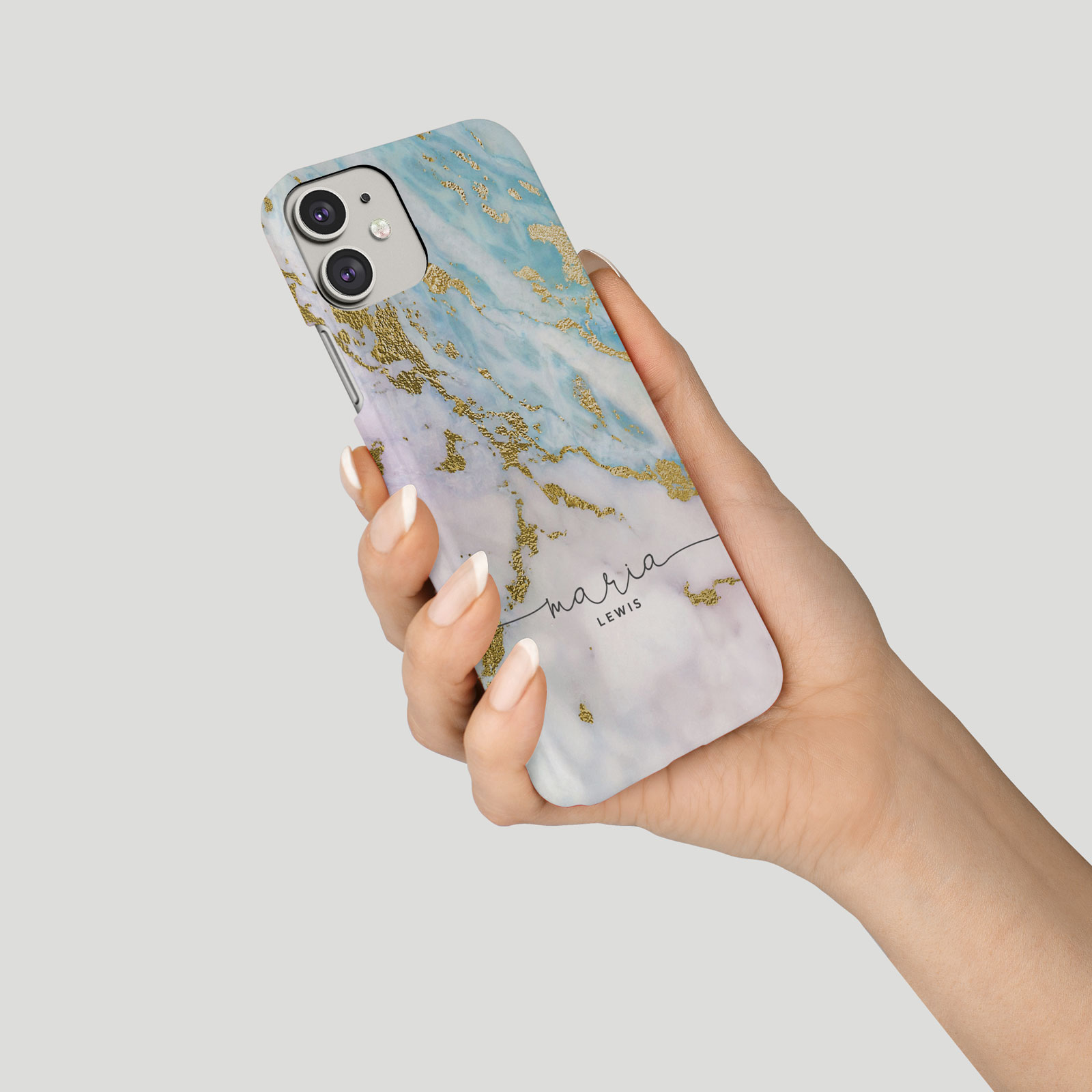 Tirita Personalised Phone Case for iPhone 16 15 14 13 12 11 Marble Gilded Golden - Picture 3 of 18