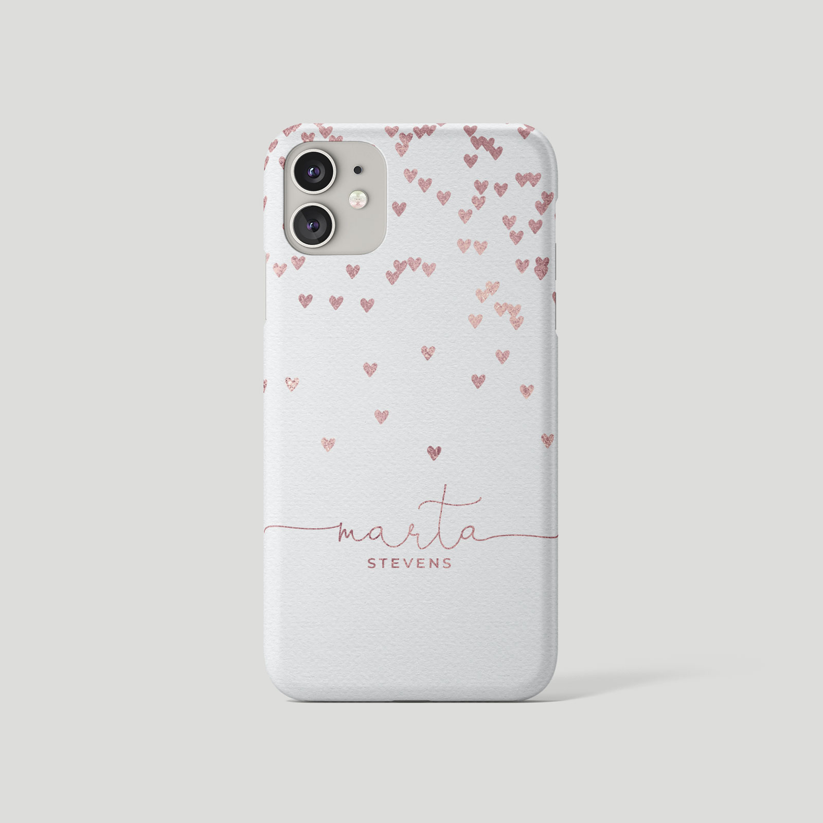 Tirita Personalised Phone Case for iPhone 16 15 14 13 12 Floating Hearts Marble - Picture 6 of 18