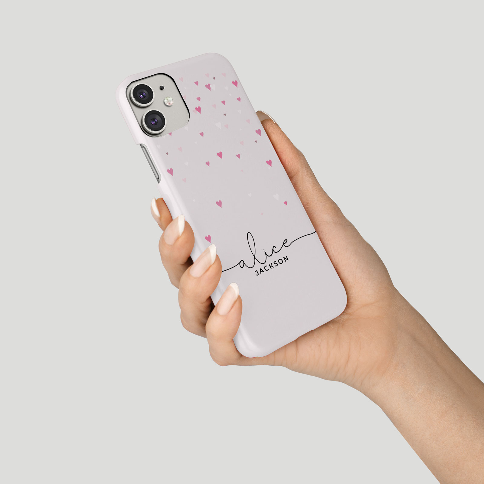 Tirita Personalised Phone Case for iPhone 16 15 14 13 12 Floating Hearts Marble - Picture 17 of 18