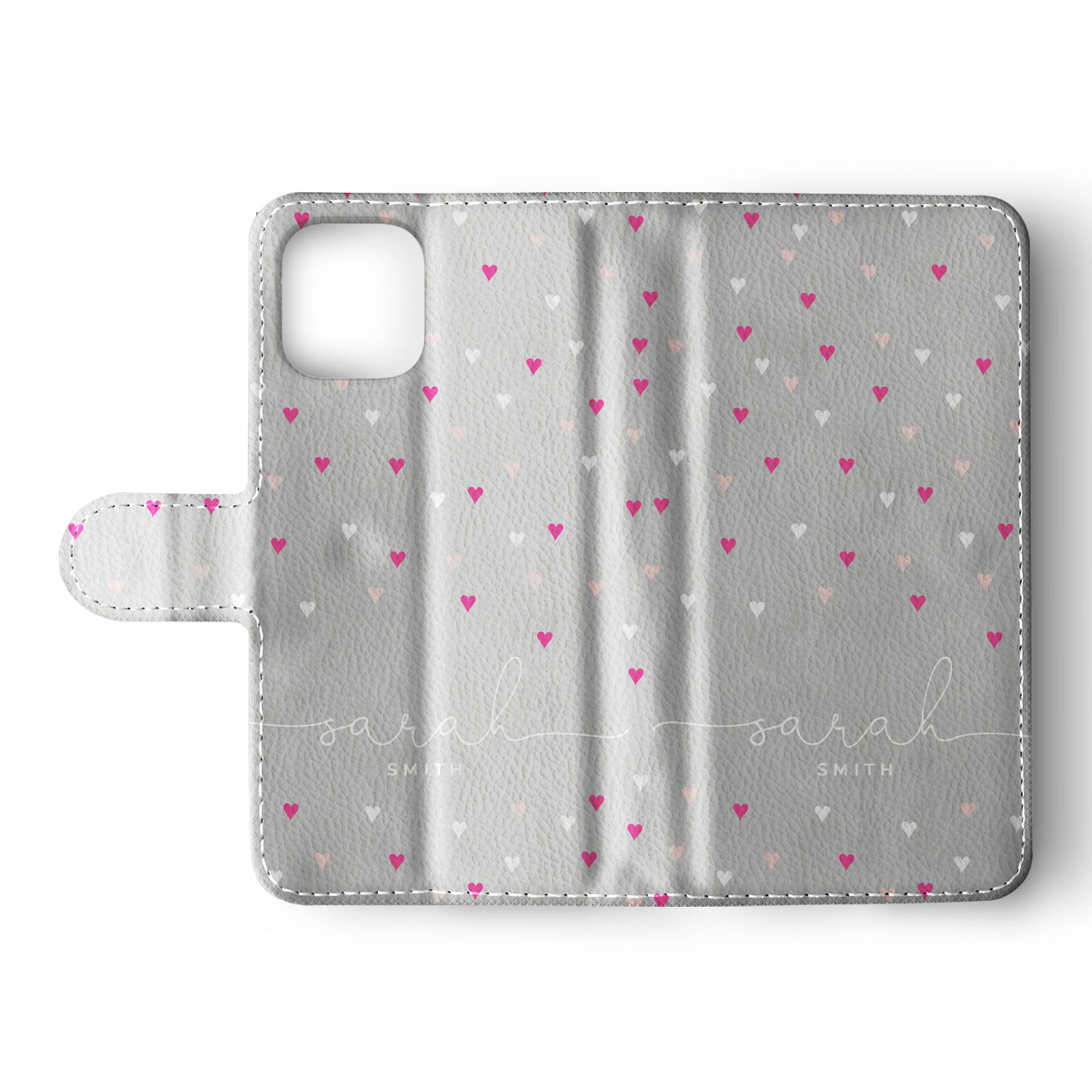 Tirita Personalised Wallet Flip Case for iPhone 16 15 14 Hearts Rain Colourful - Picture 6 of 20