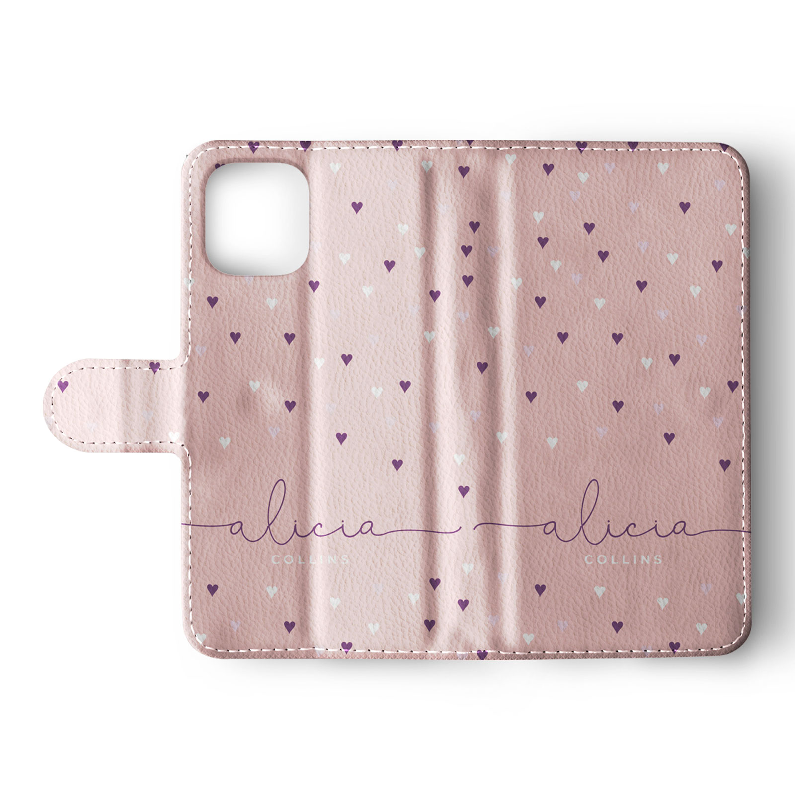 Tirita Personalised Wallet Flip Case for iPhone 16 15 14 Hearts Rain Colourful - Picture 12 of 20