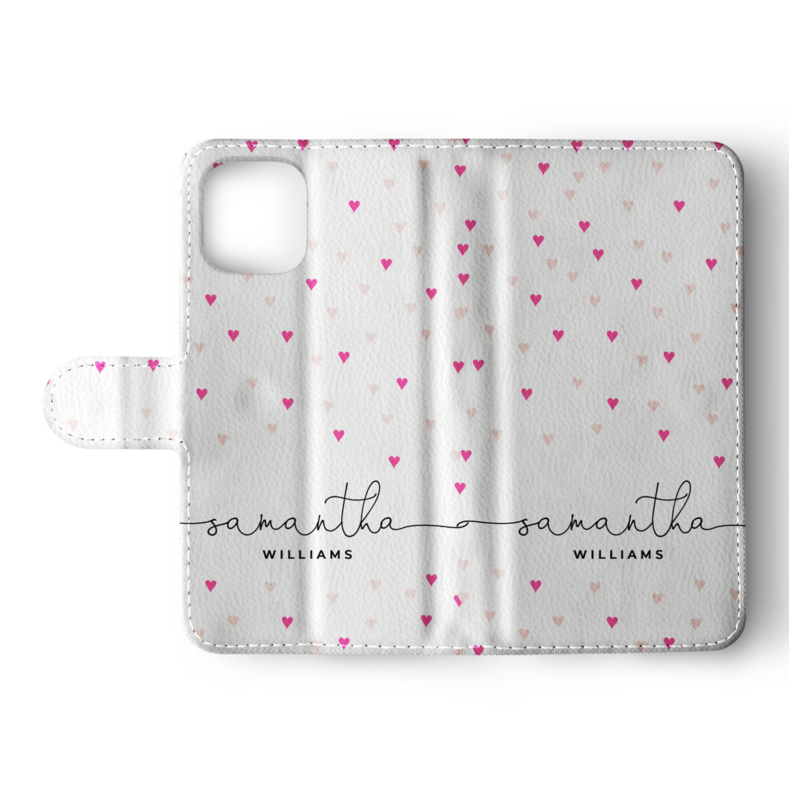 Tirita Personalised Wallet Flip Case for iPhone 16 15 14 Hearts Rain Colourful - Picture 15 of 20