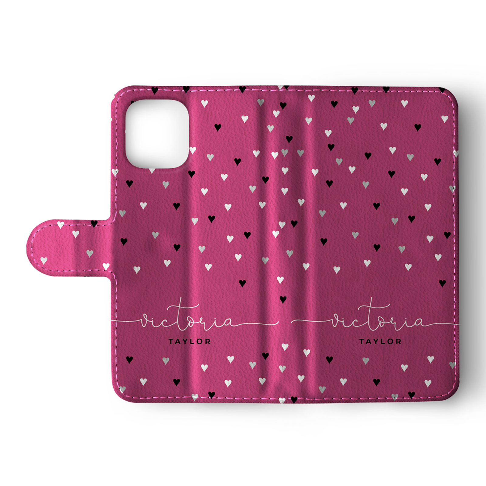 Tirita Personalised Wallet Flip Case for iPhone 16 15 14 Hearts Rain Colourful - Picture 18 of 20