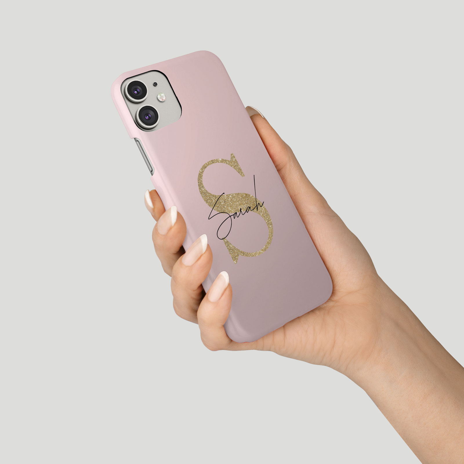 Tirita Personalised Phone Case for iPhone 16 15 14 13 12 11 Gold Monogram Pink - Picture 3 of 18