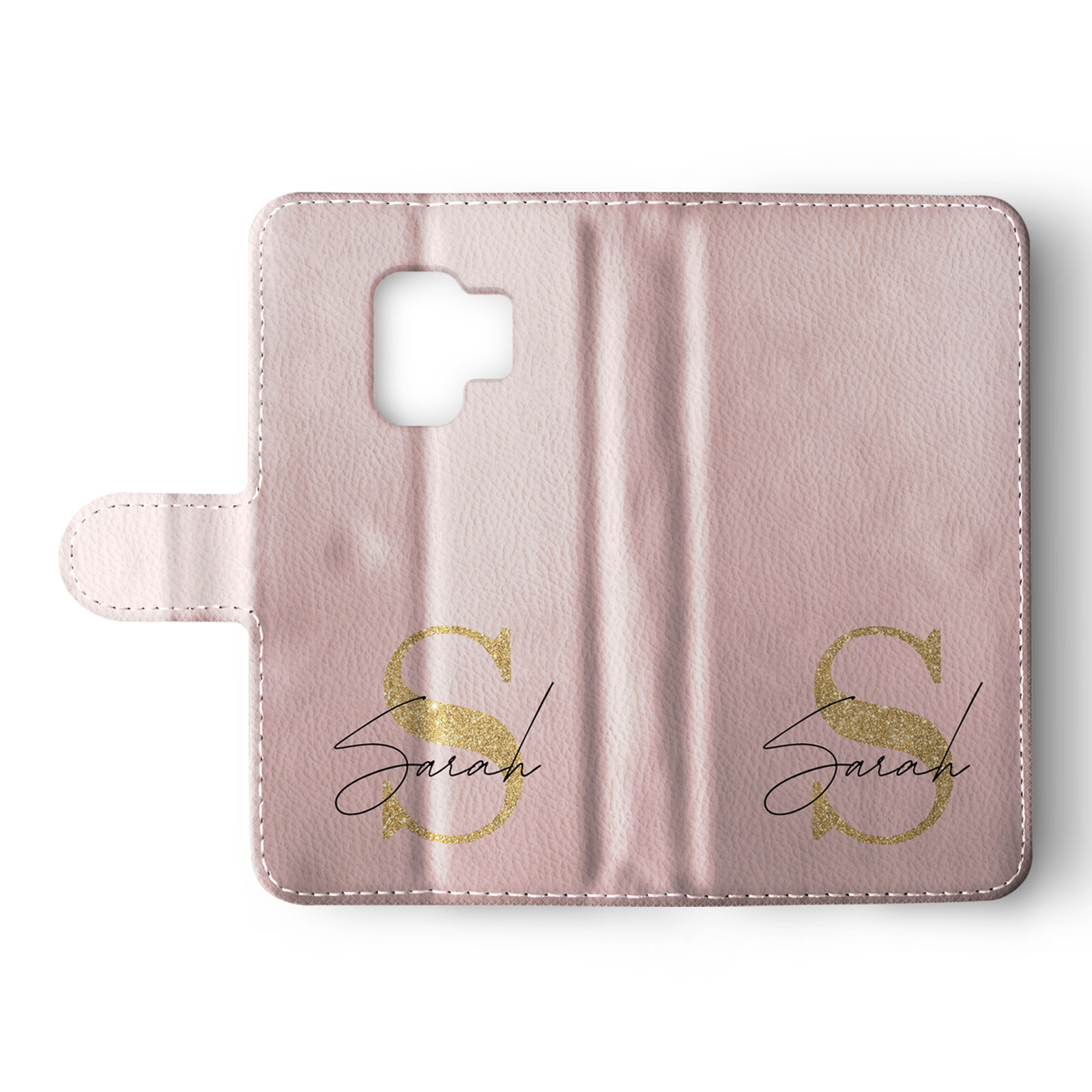 Tirita Personalised Wallet Flip Case for Samsung S23 S22 S20 S9 Rose Gold Pink - Picture 3 of 26