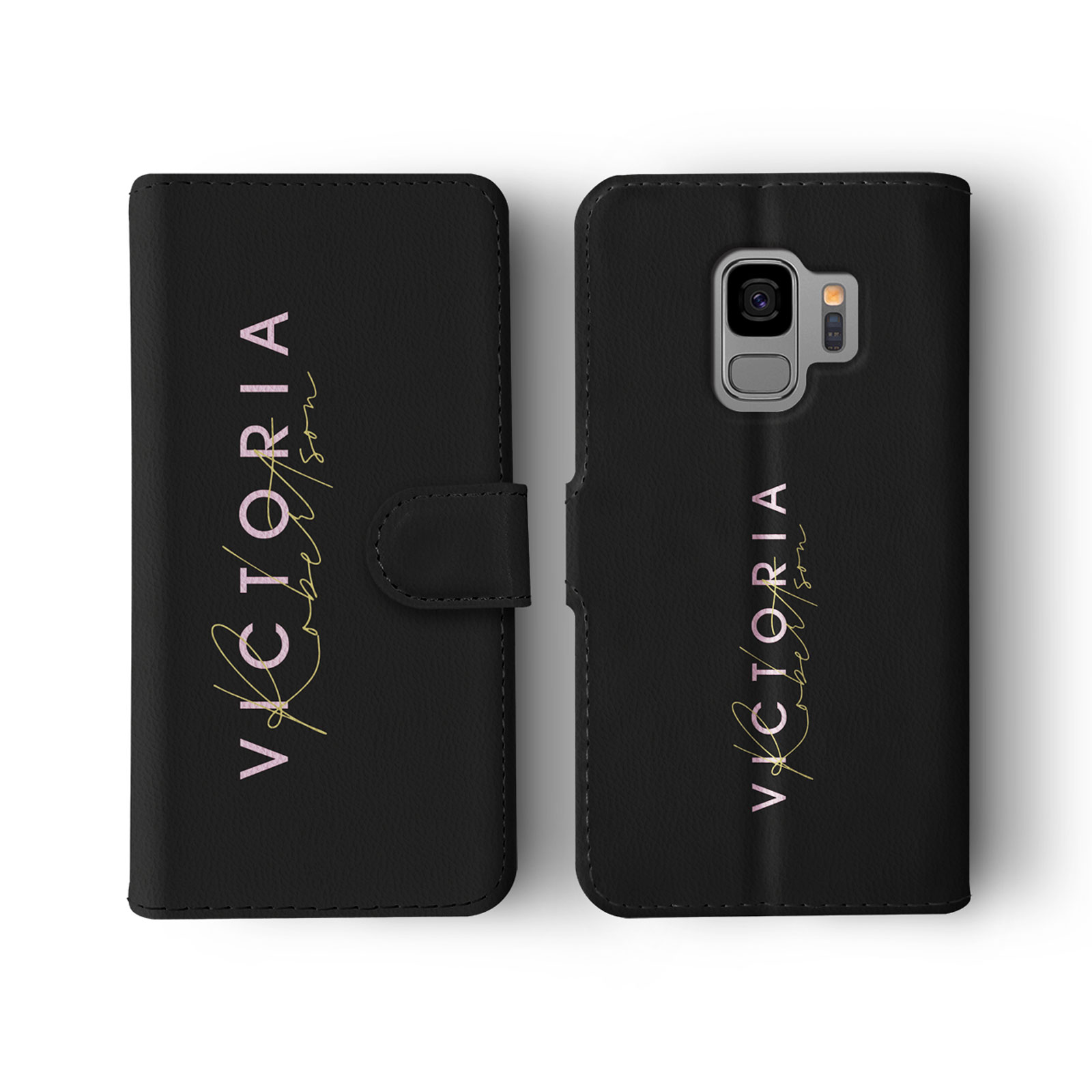 Tirita Personalised Wallet Flip Case for Samsung S23 S22 S20 S9 Rose Gold Pink - Picture 5 of 26